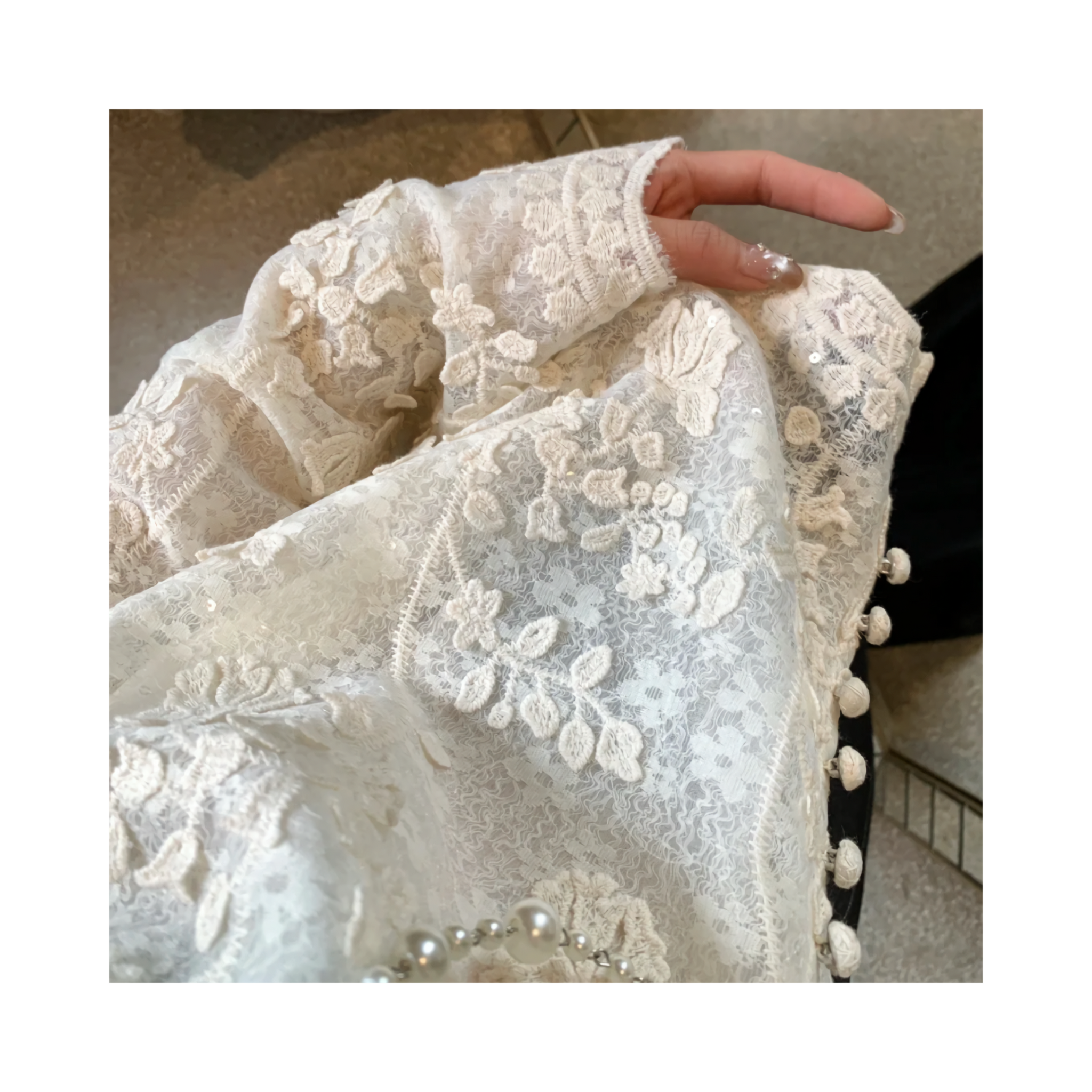 double lace cardigan