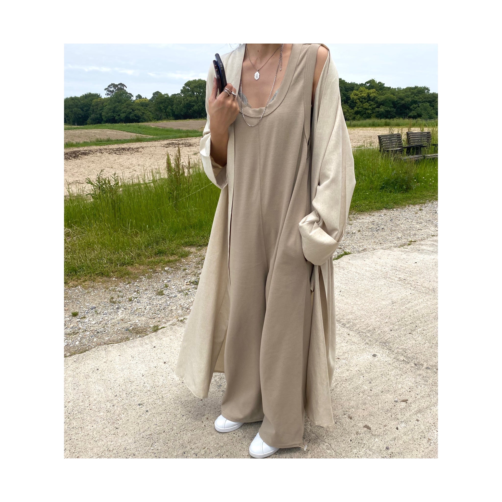 linen long gown