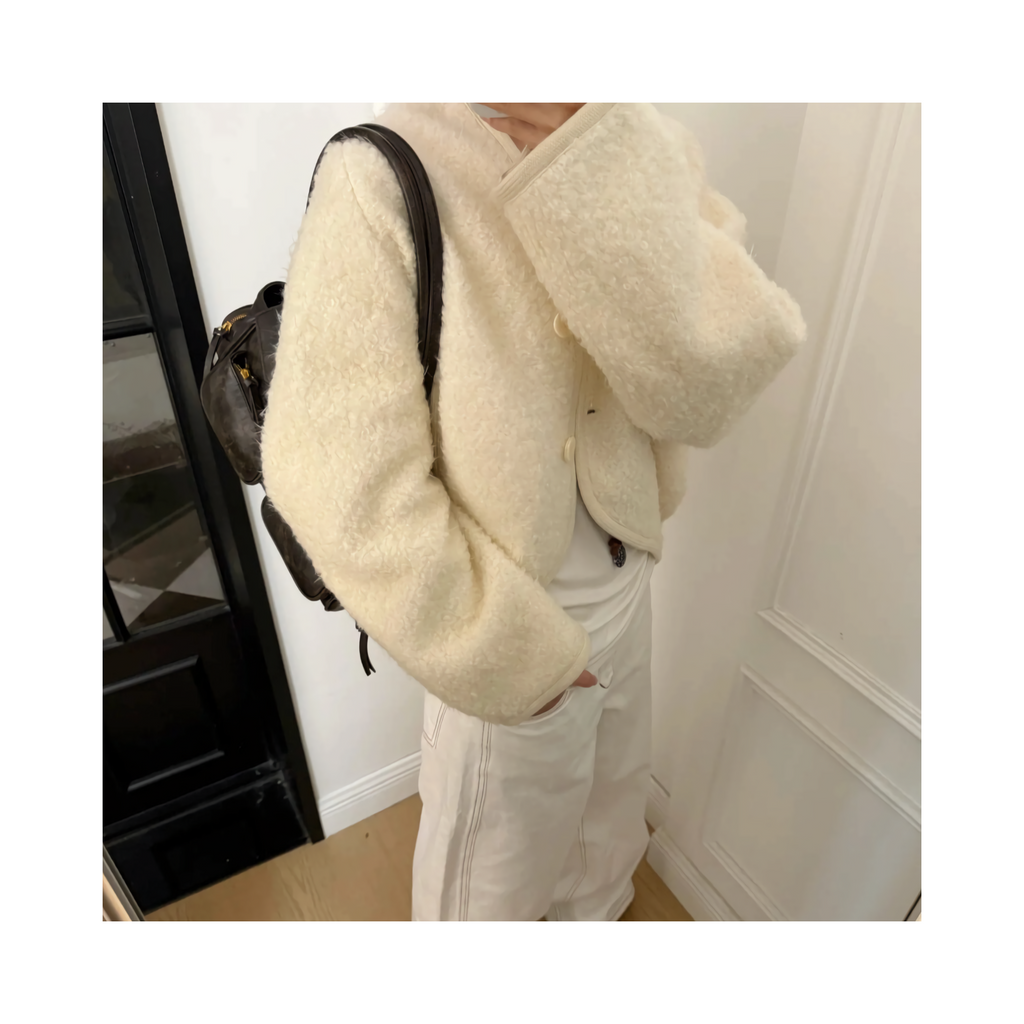 wool short outcardigan