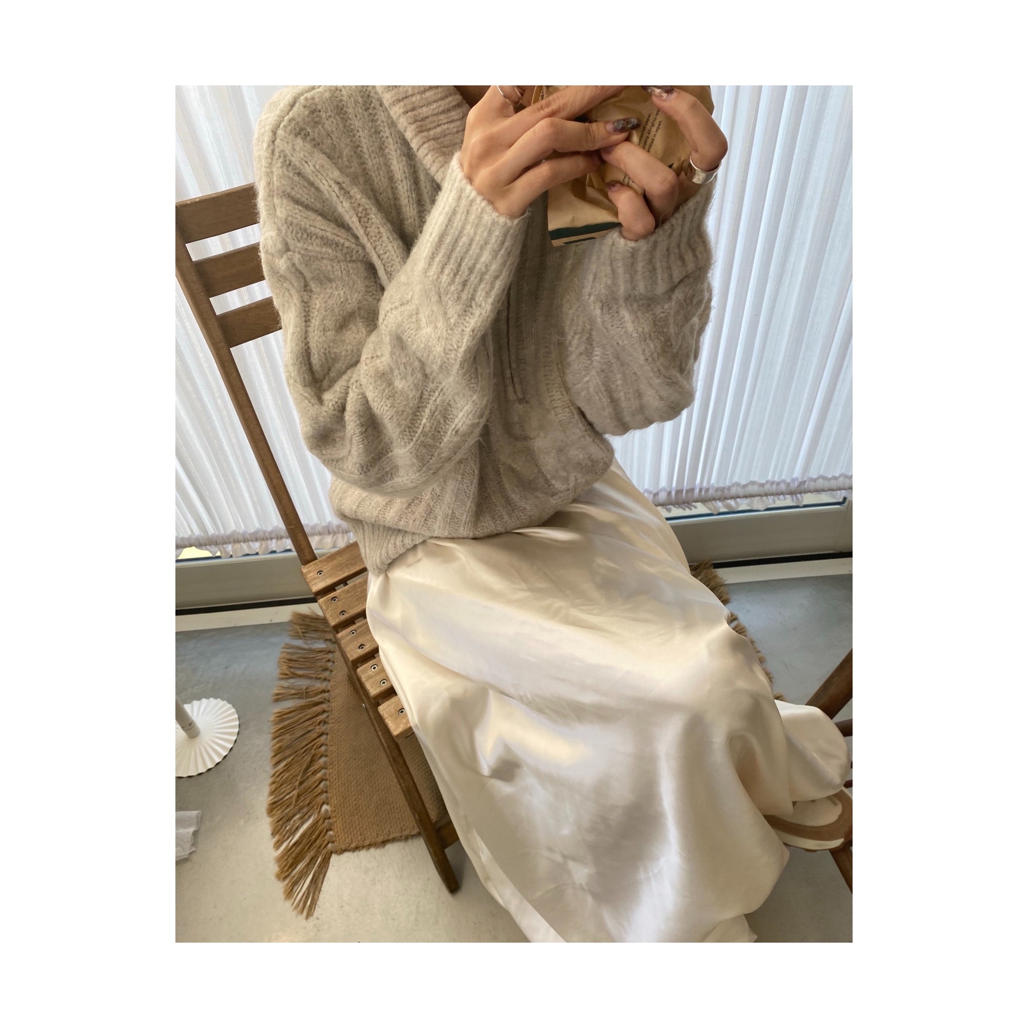 halfzip ribcable knit