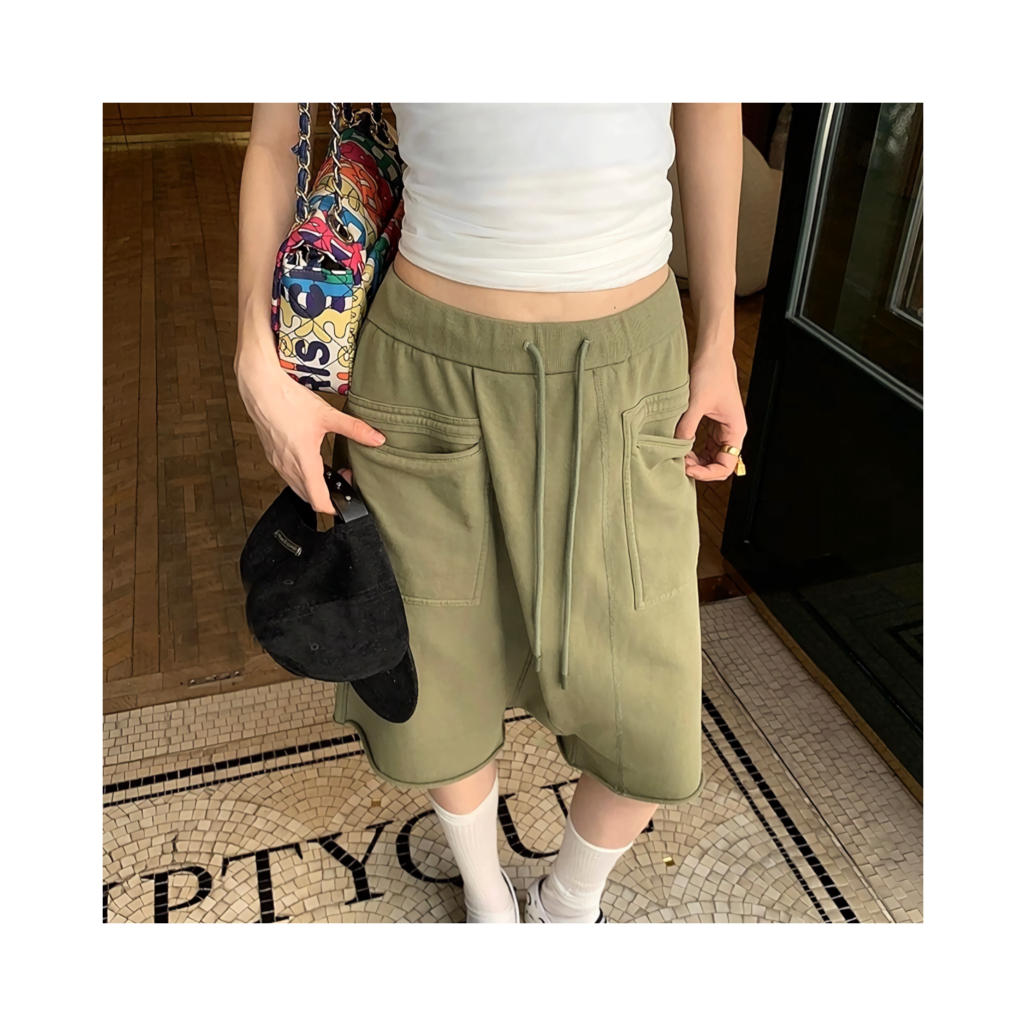 loose carghalf pants