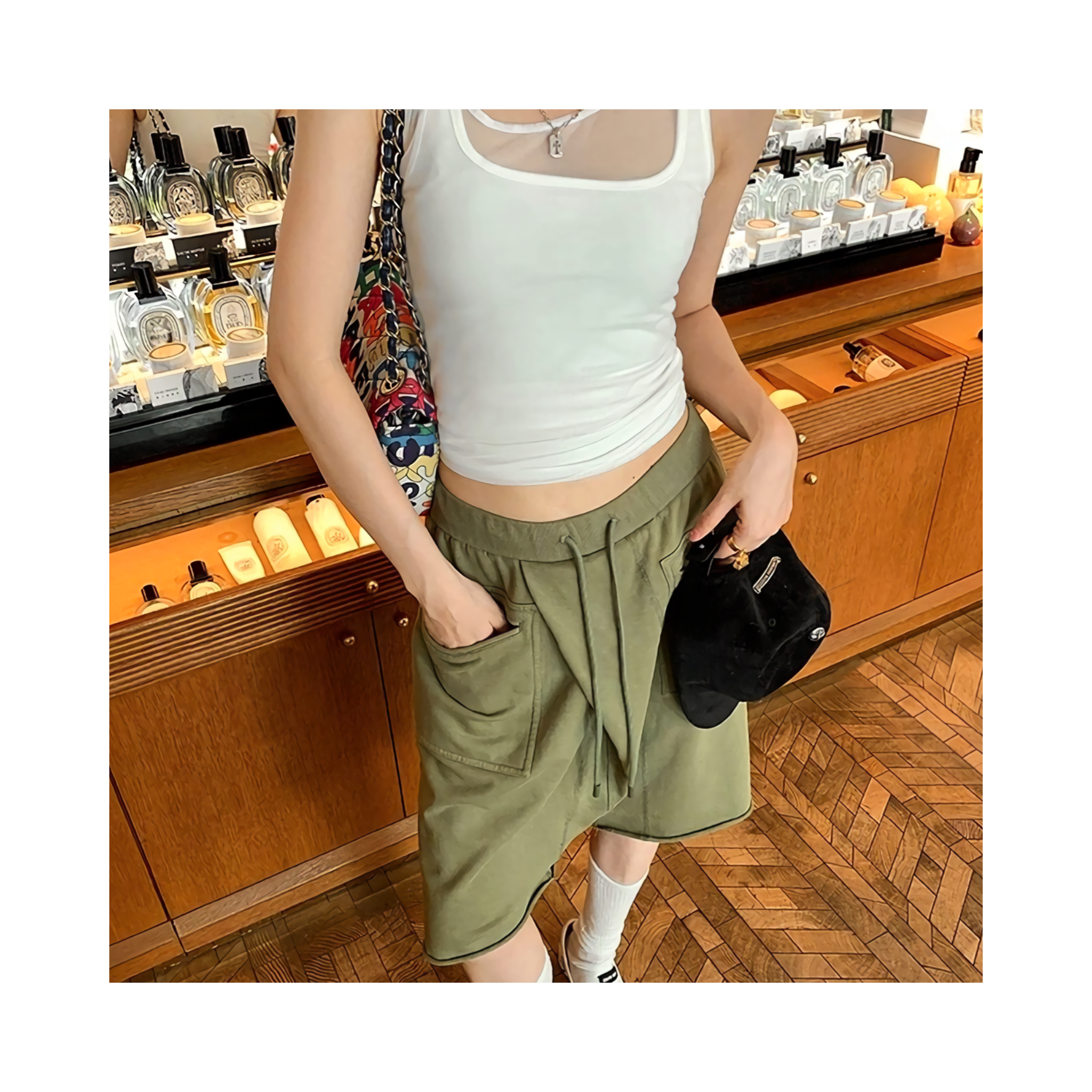 loose carghalf pants