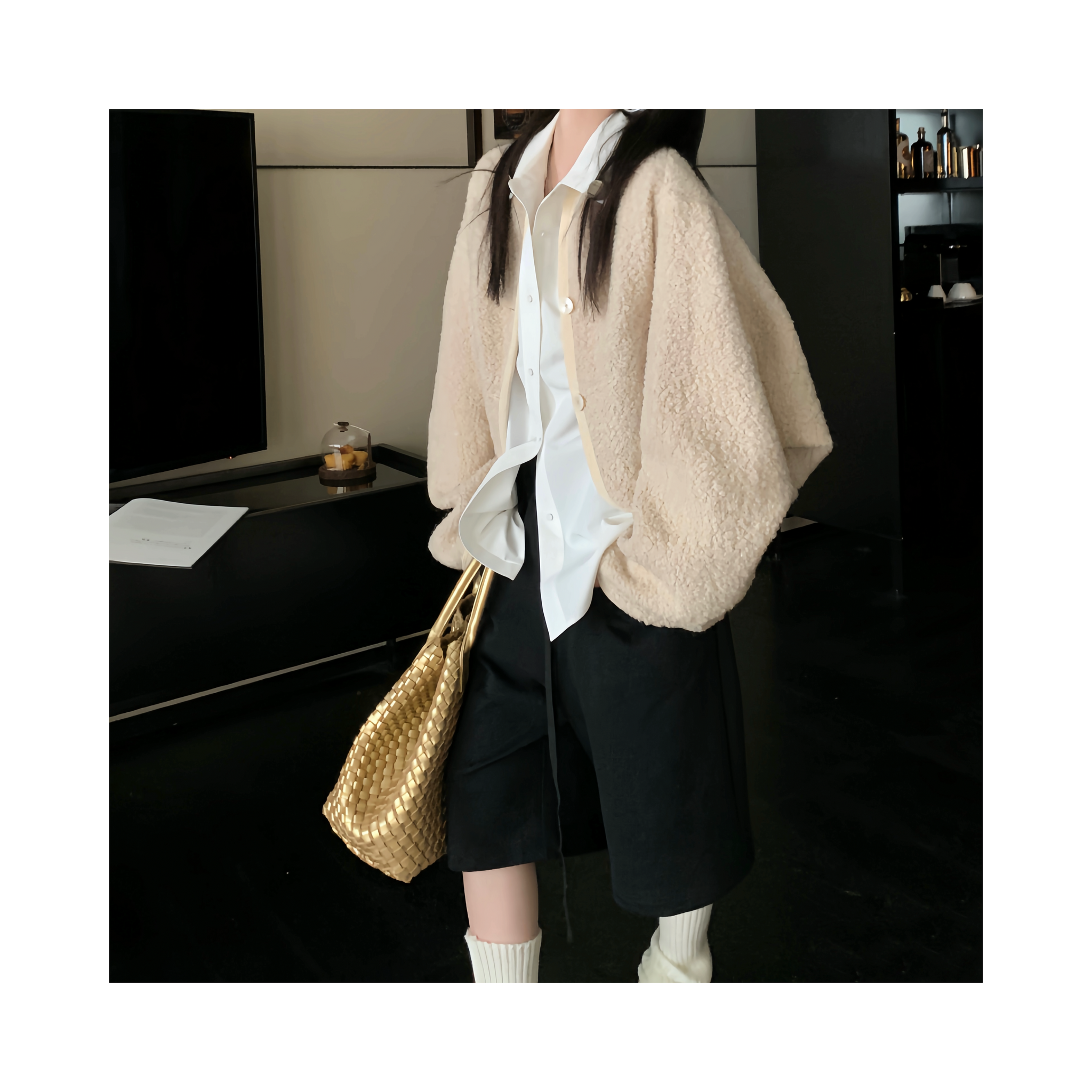 wool short outcardigan