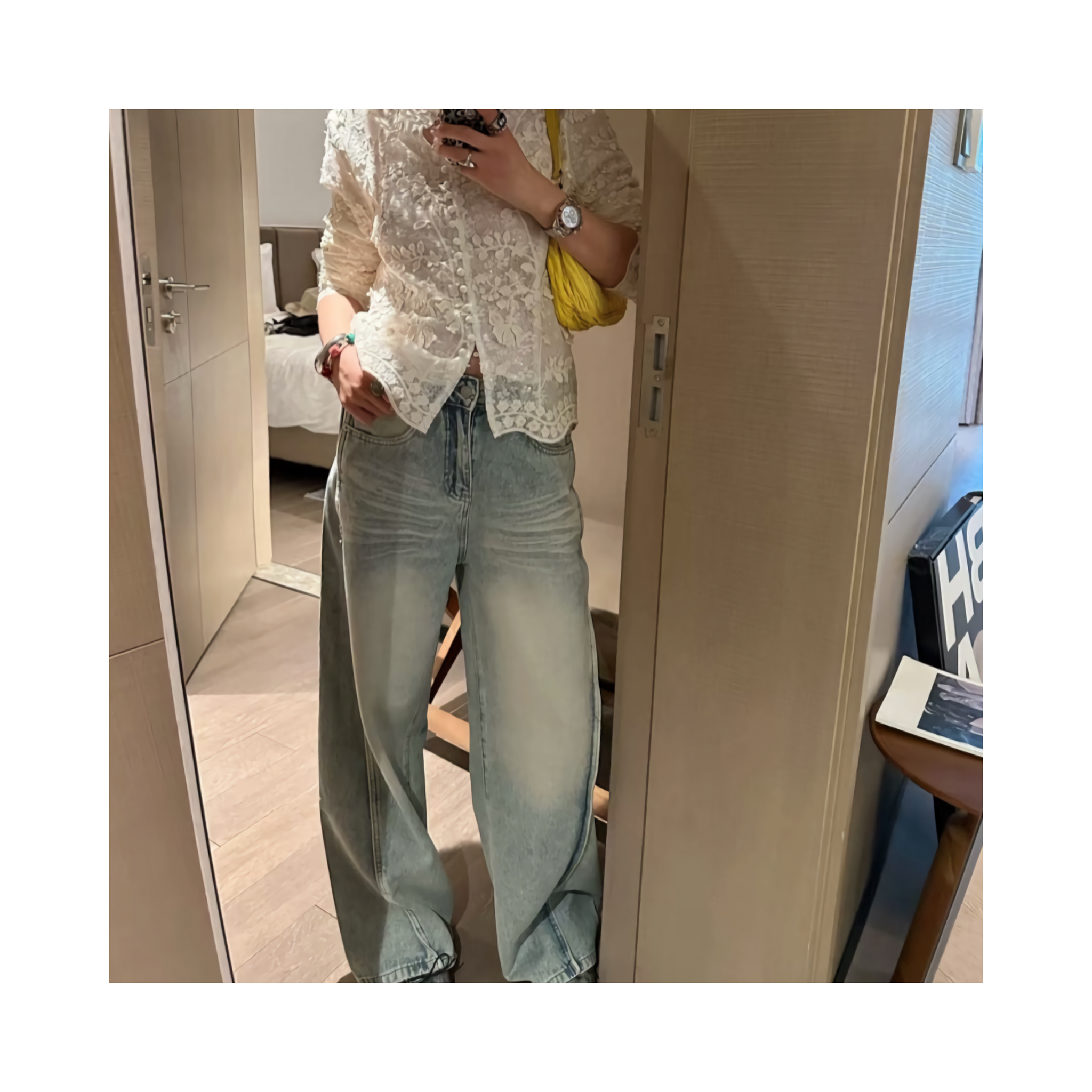 double lace cardigan