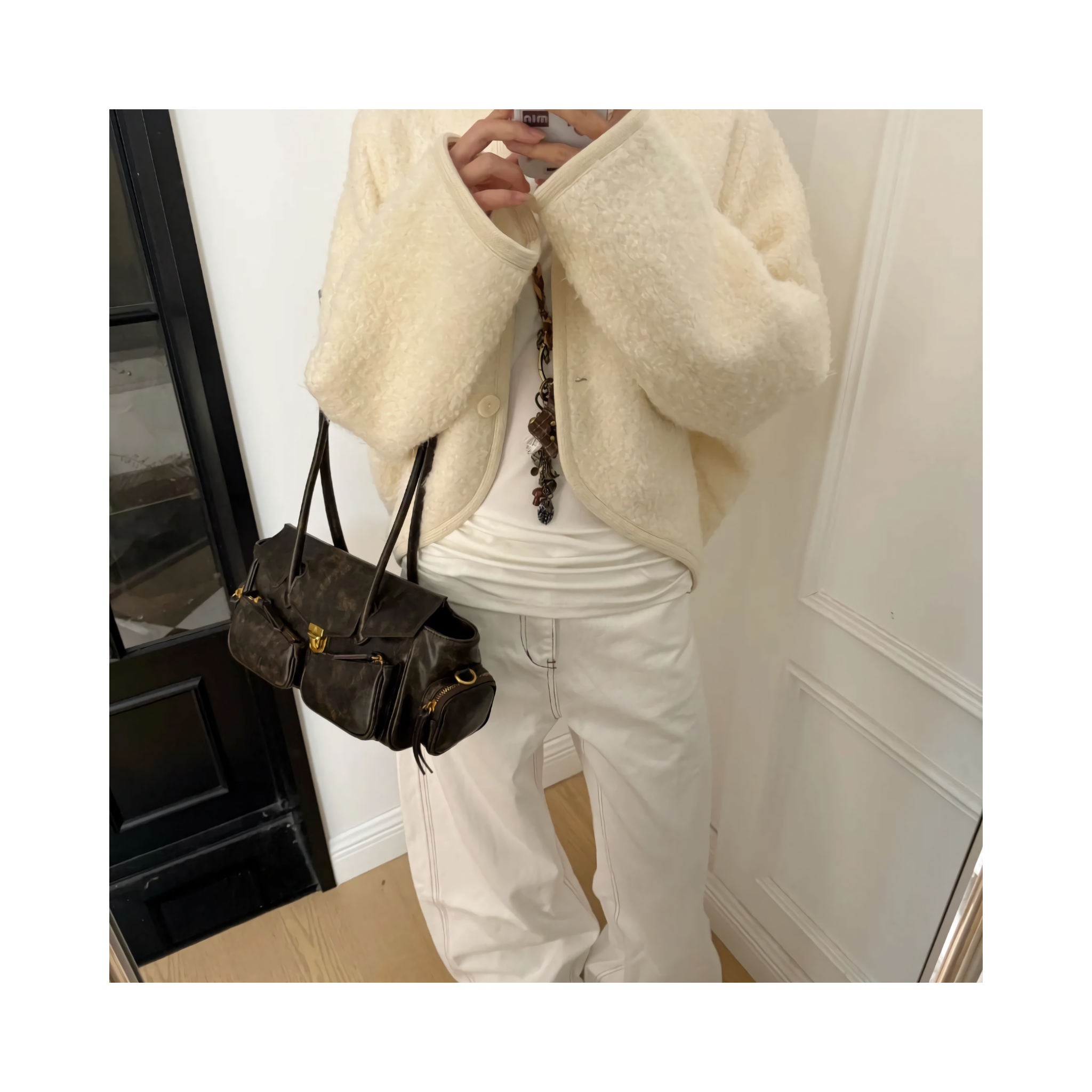 wool short outcardigan