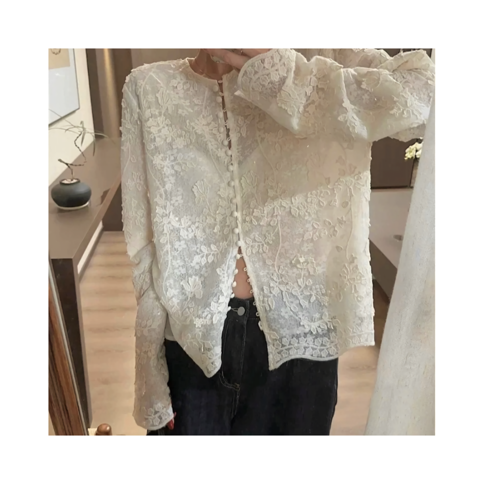 double lace cardigan