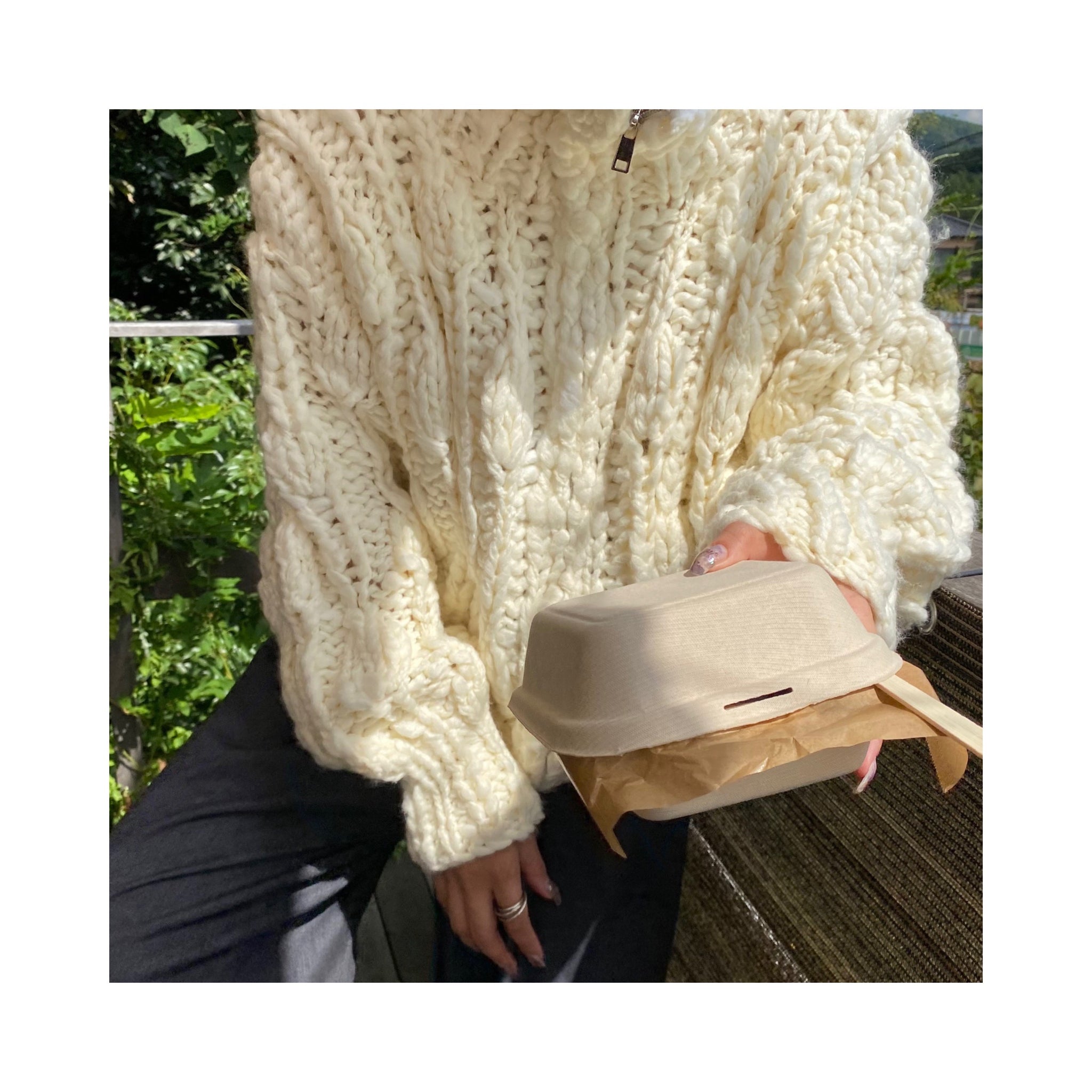 volume handmade cardigan