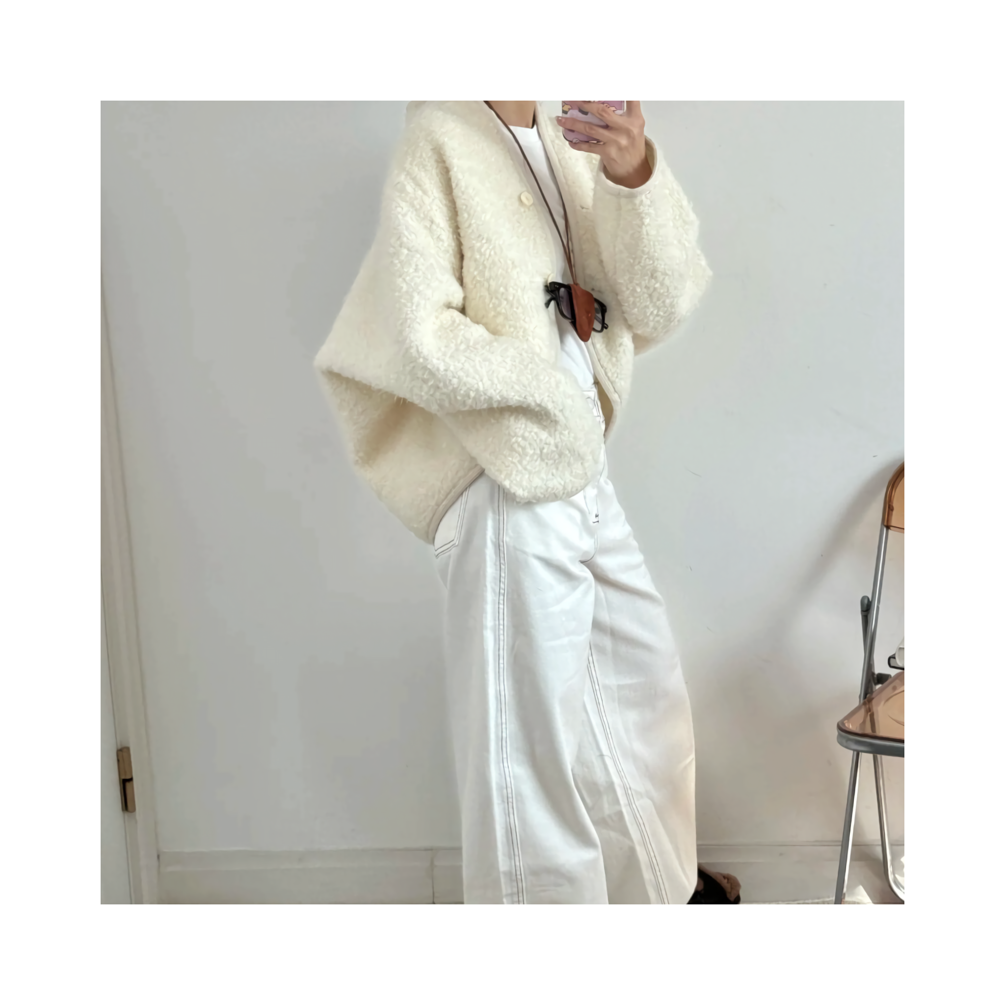 wool short outcardigan