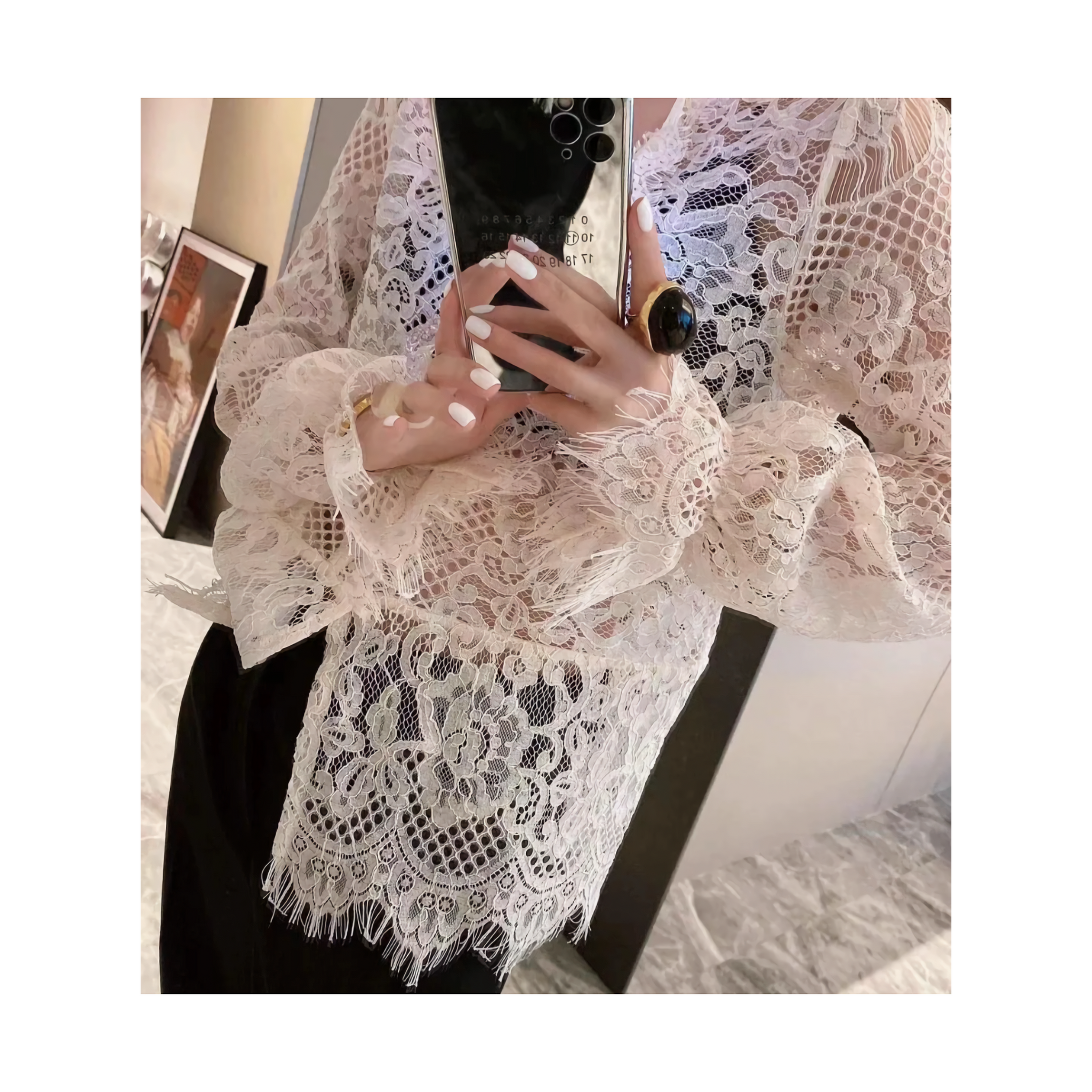 seethrou lace tops