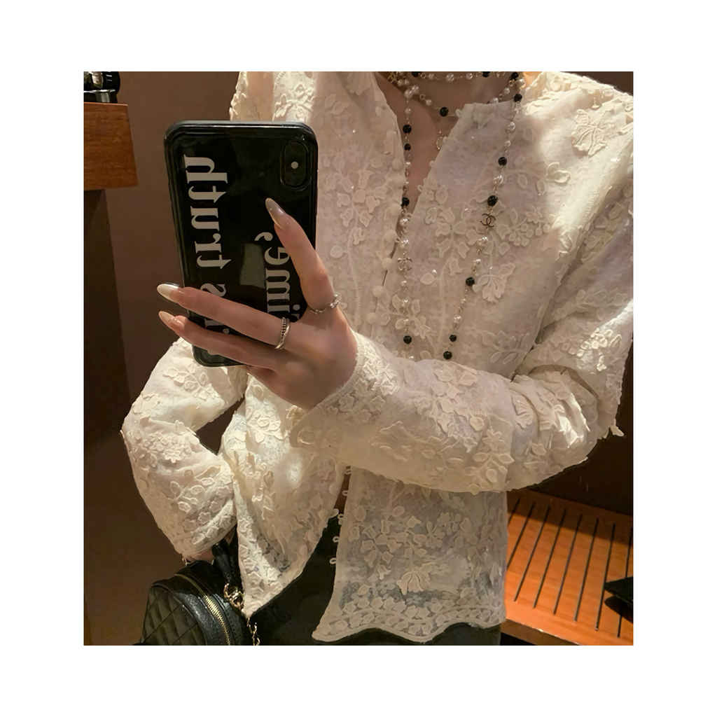 double lace cardigan