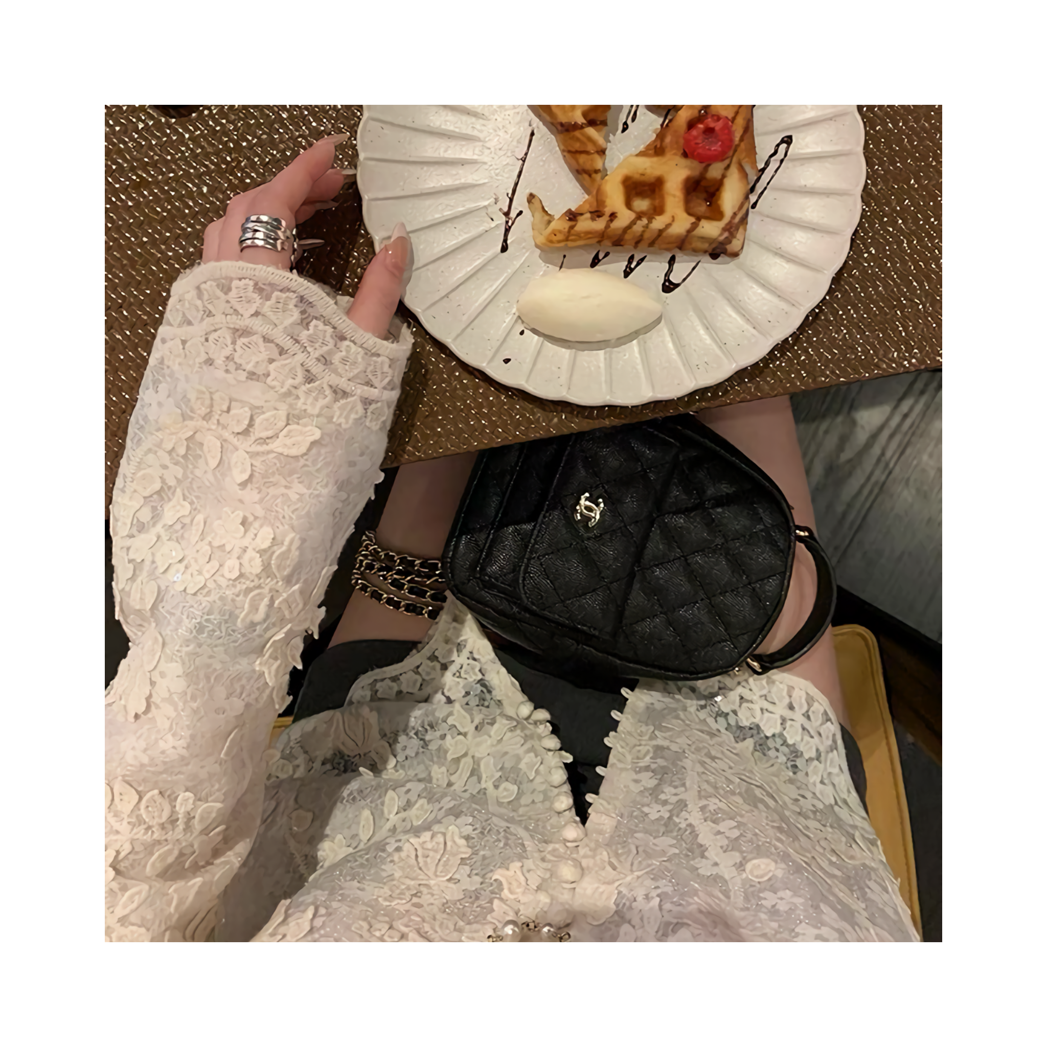 double lace cardigan