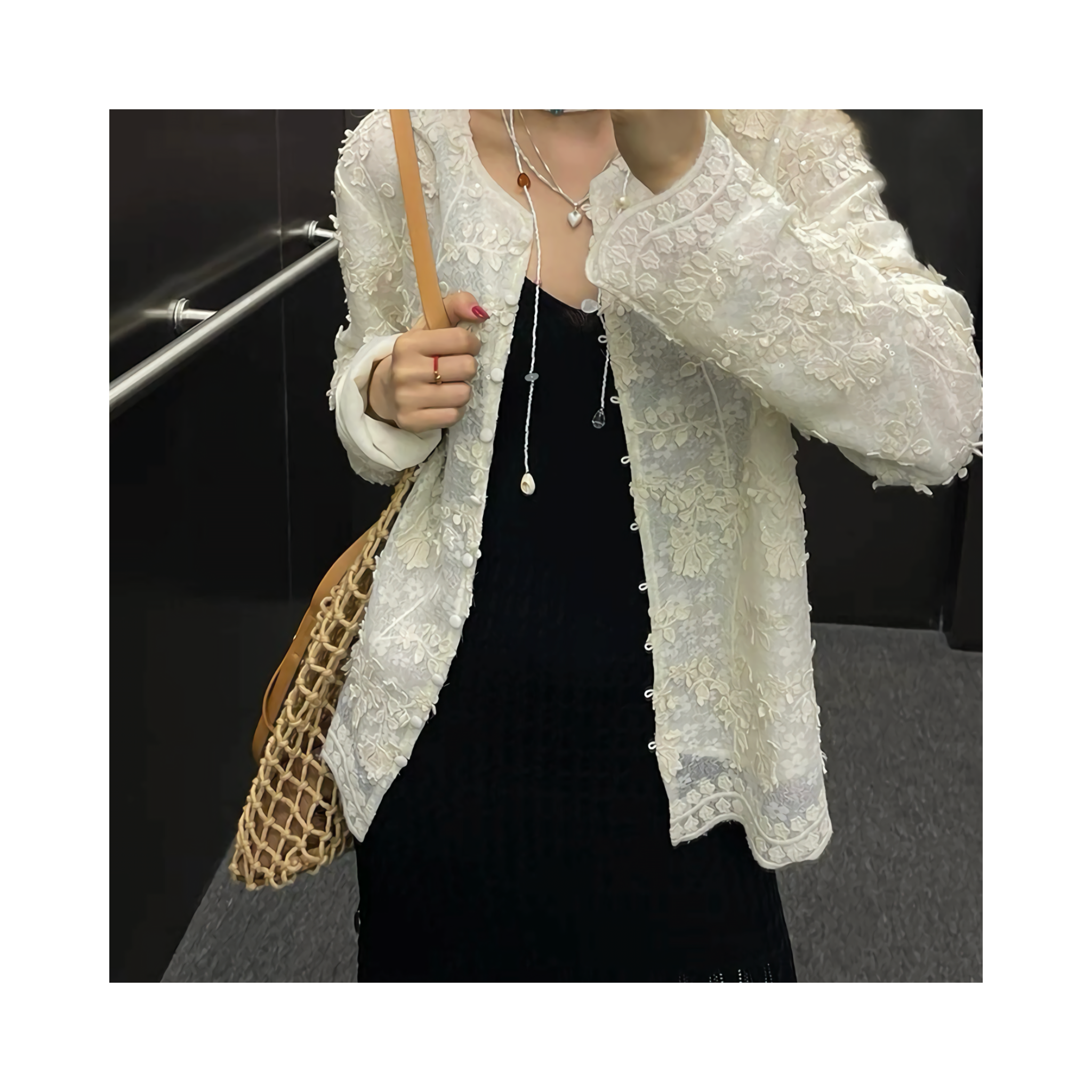double lace cardigan