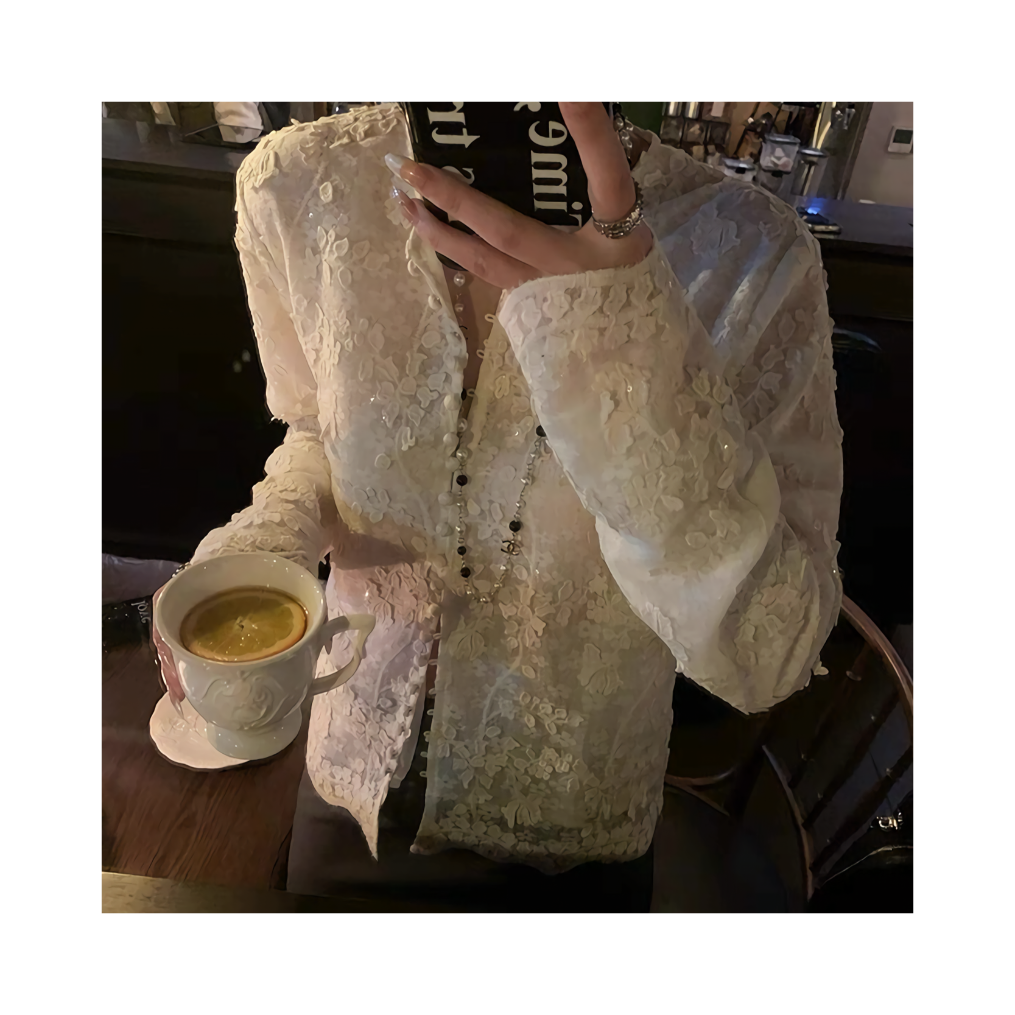 double lace cardigan