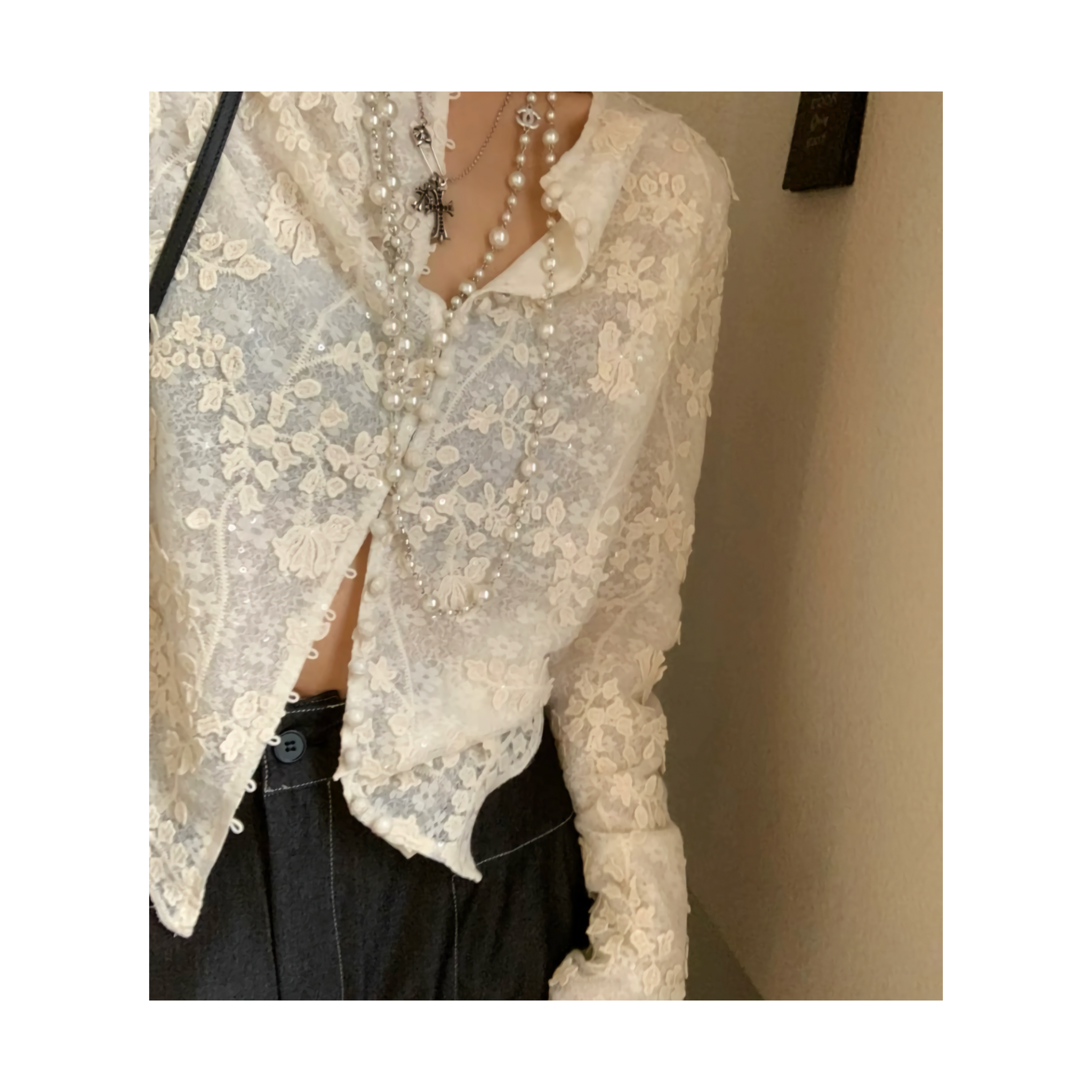double lace cardigan