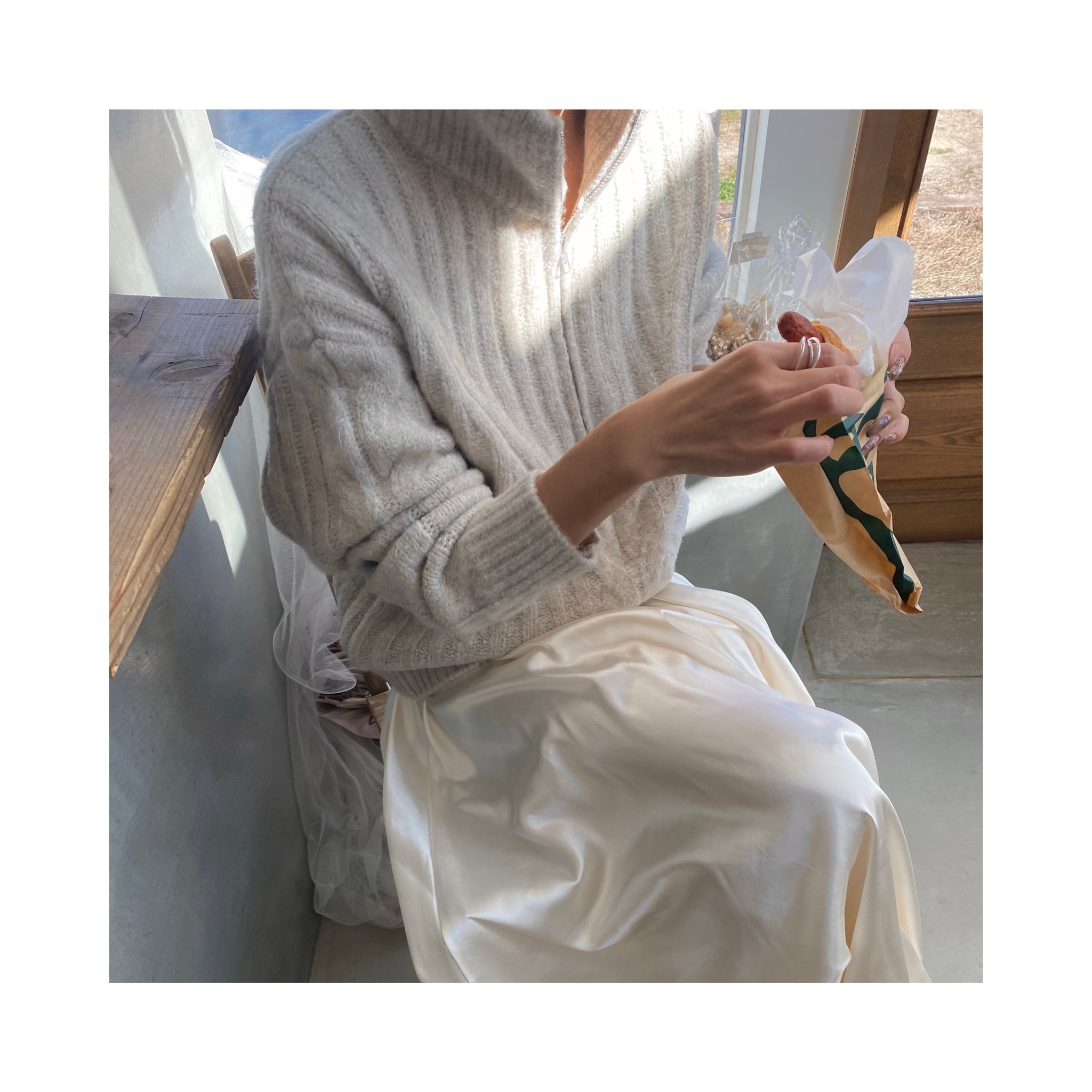 halfzip ribcable knit