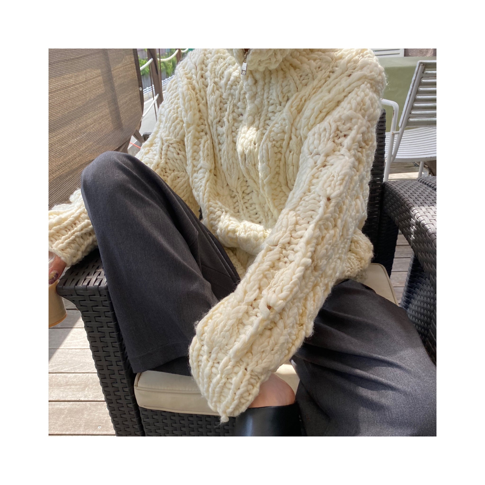 volume handmade cardigan