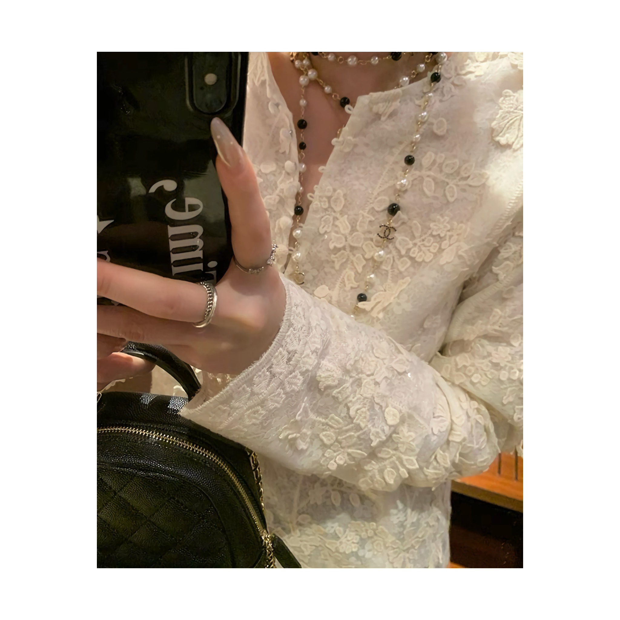 double lace cardigan