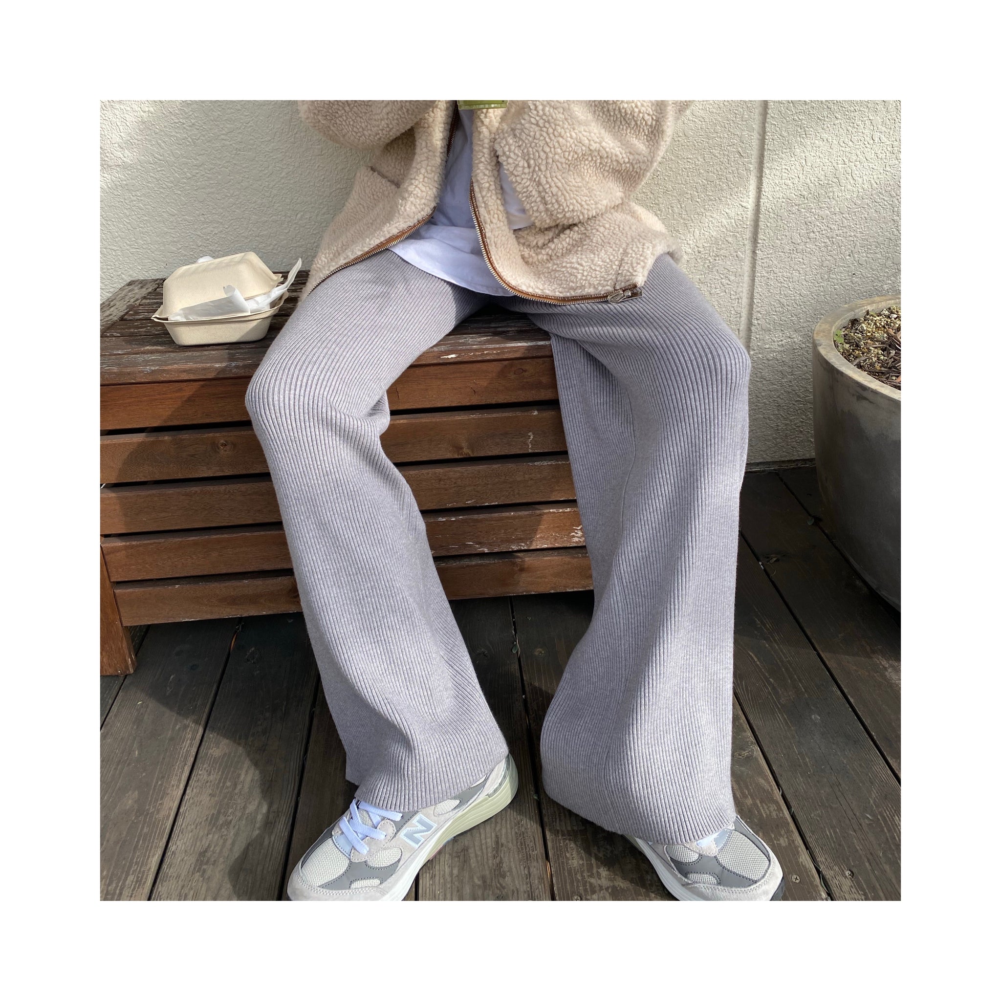 rib knit pants