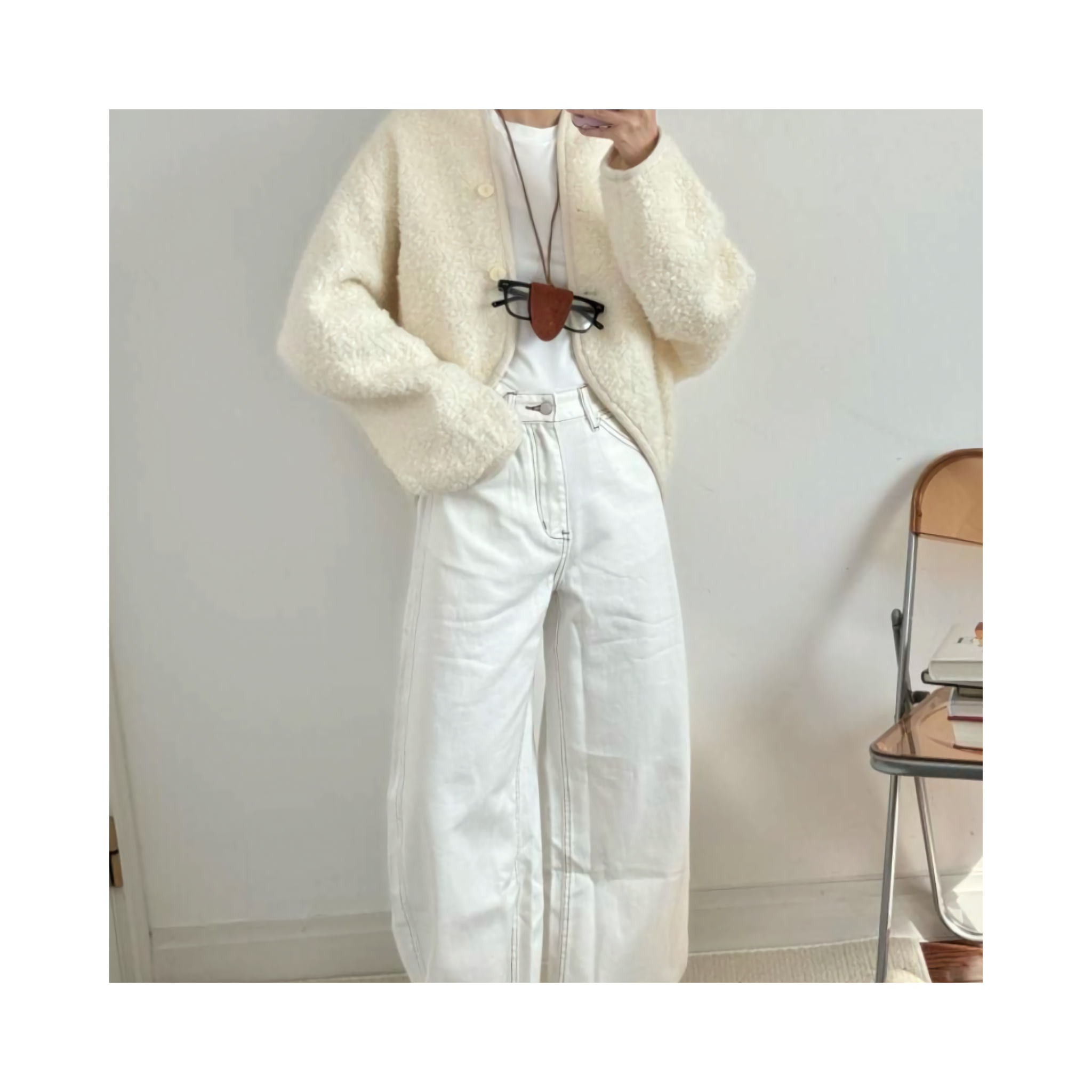 wool short outcardigan