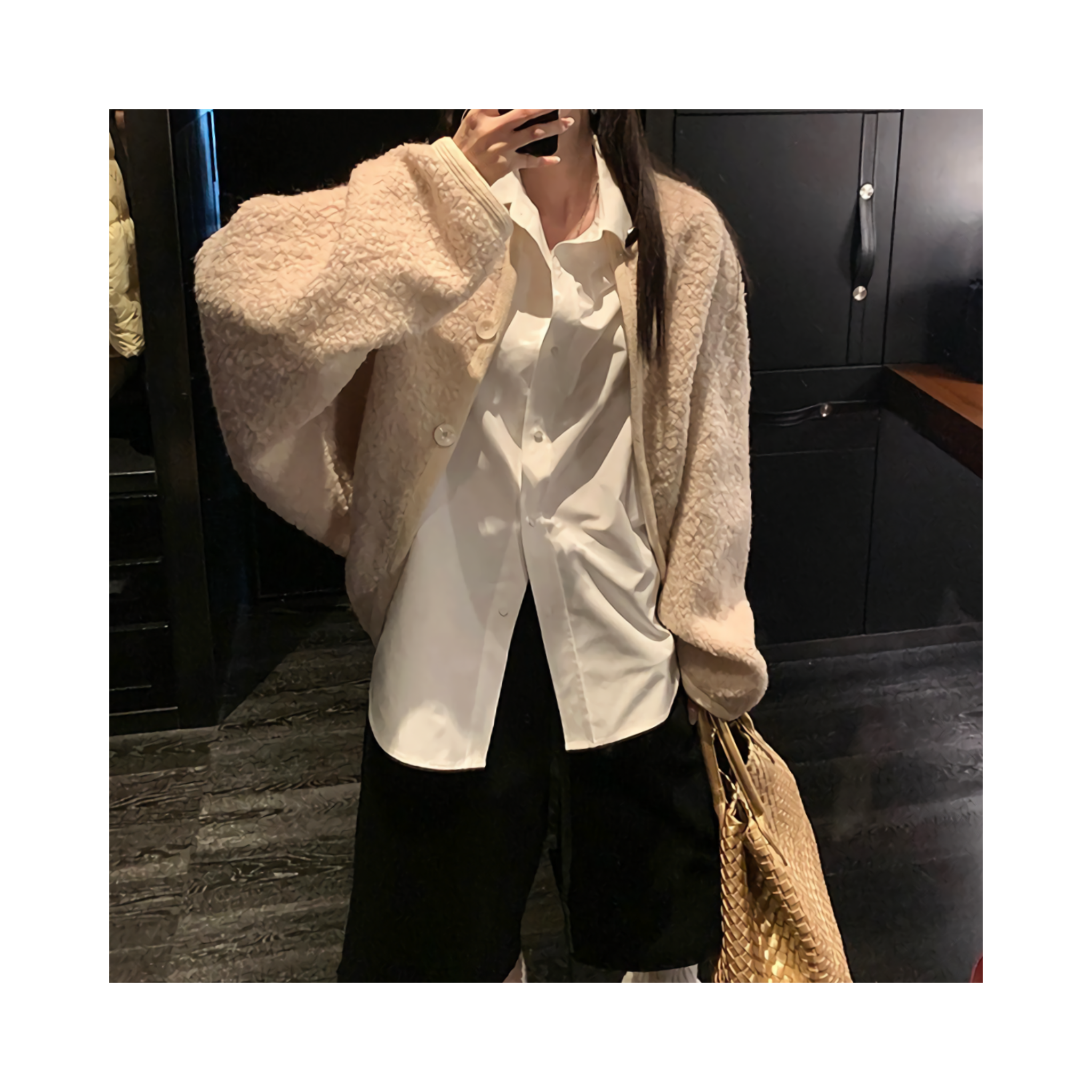 wool short outcardigan