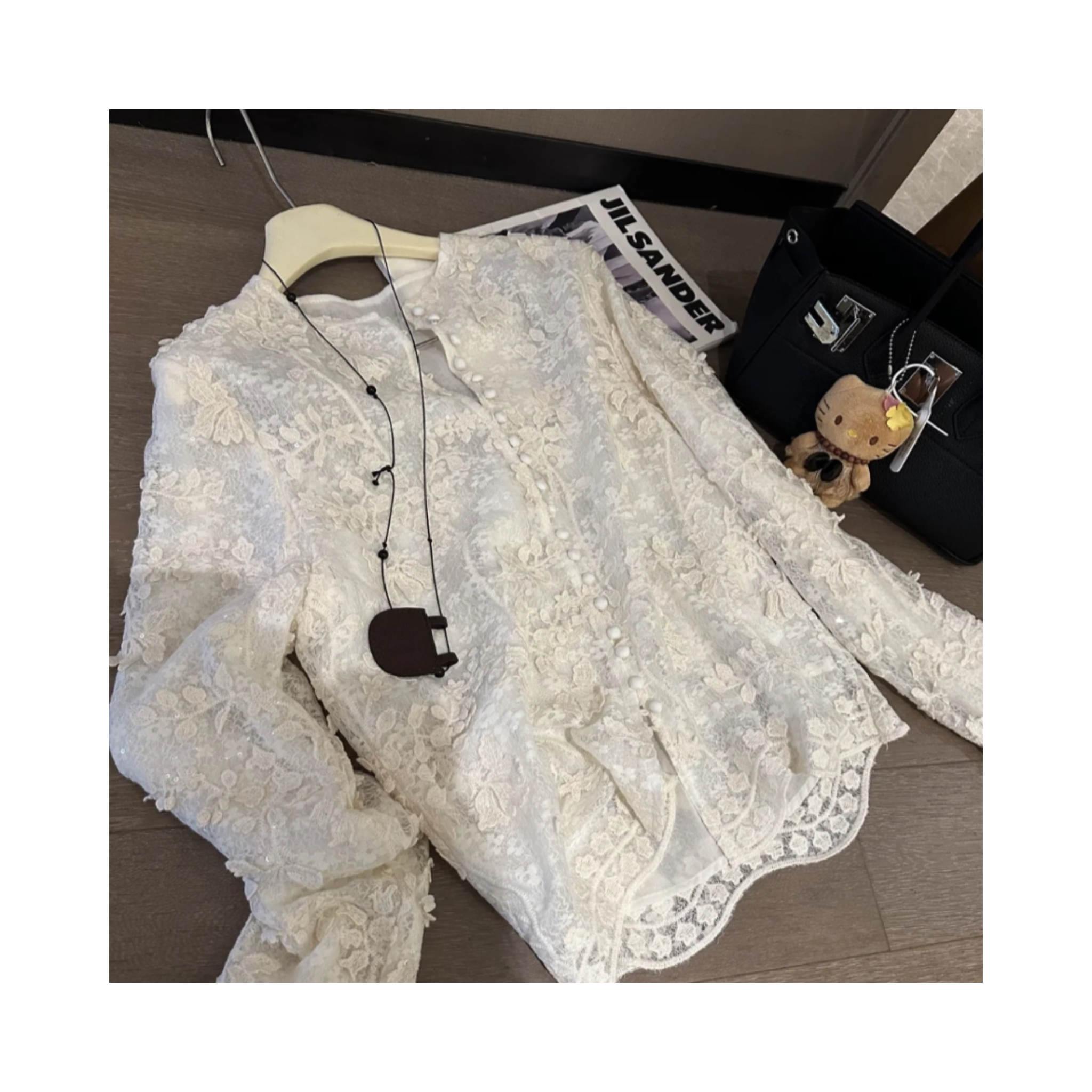 double lace cardigan