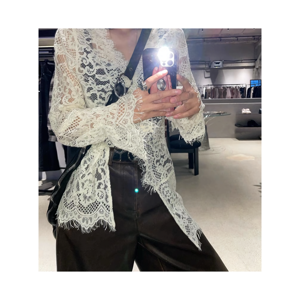 seethrou lace tops