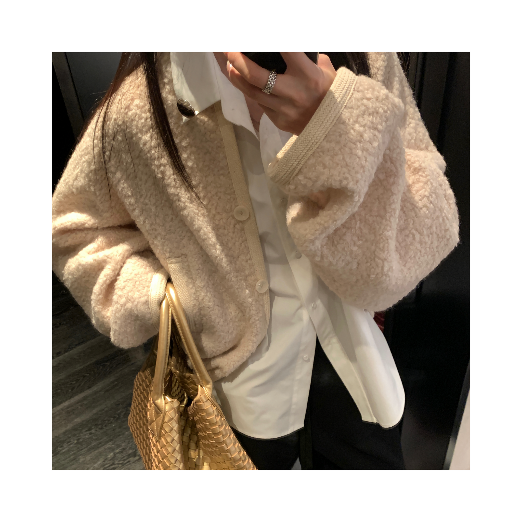 wool short outcardigan