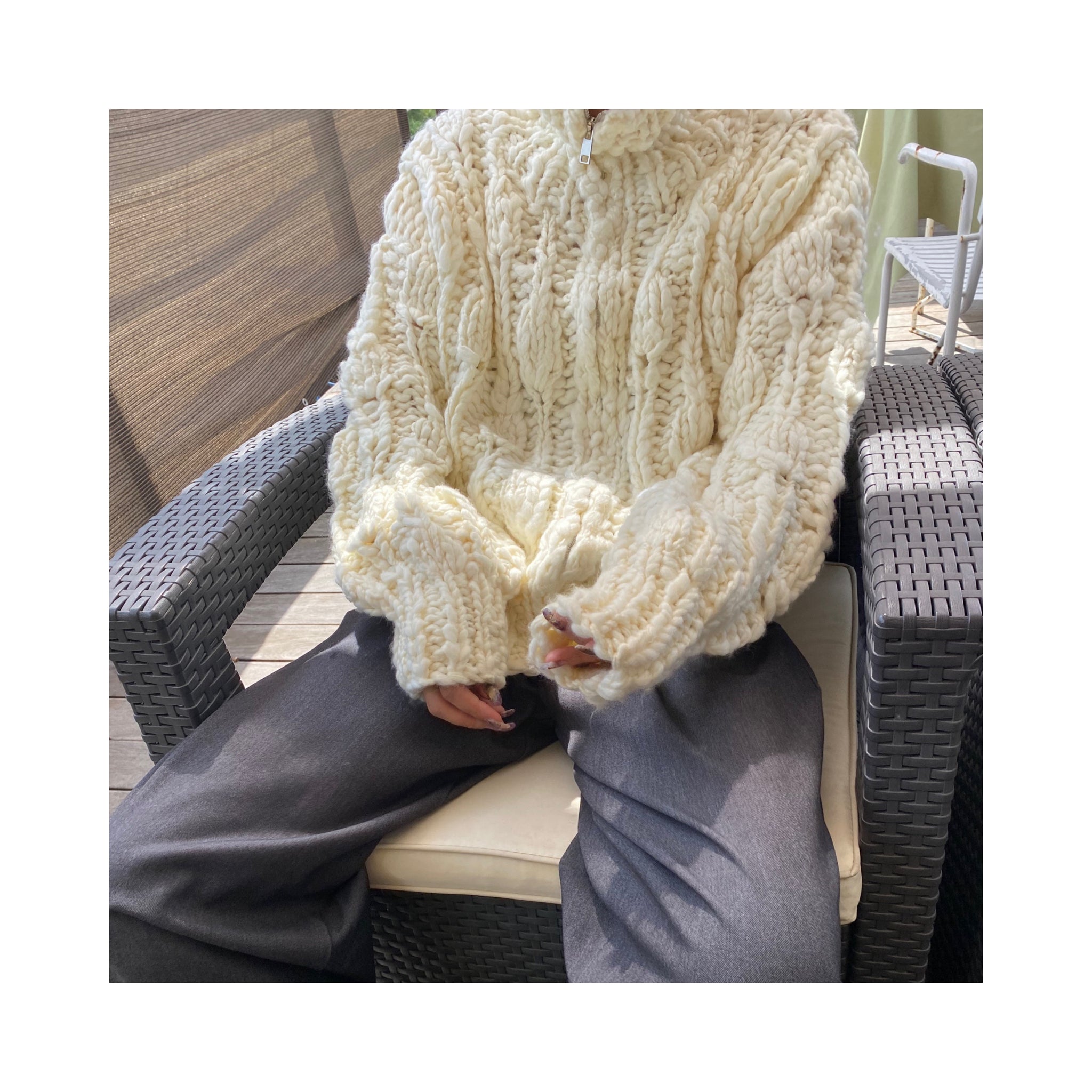 volume handmade cardigan