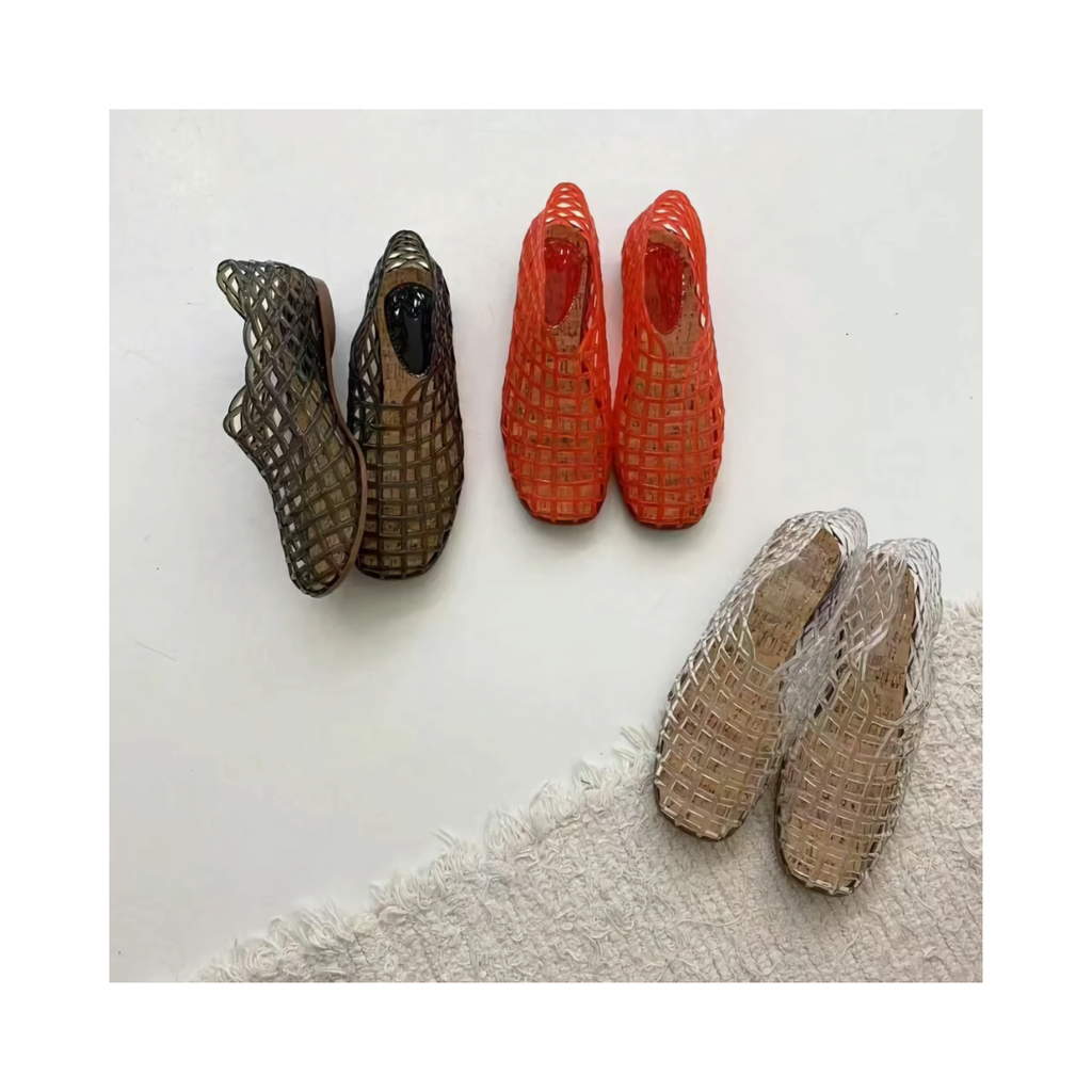 Woven jelly sandals