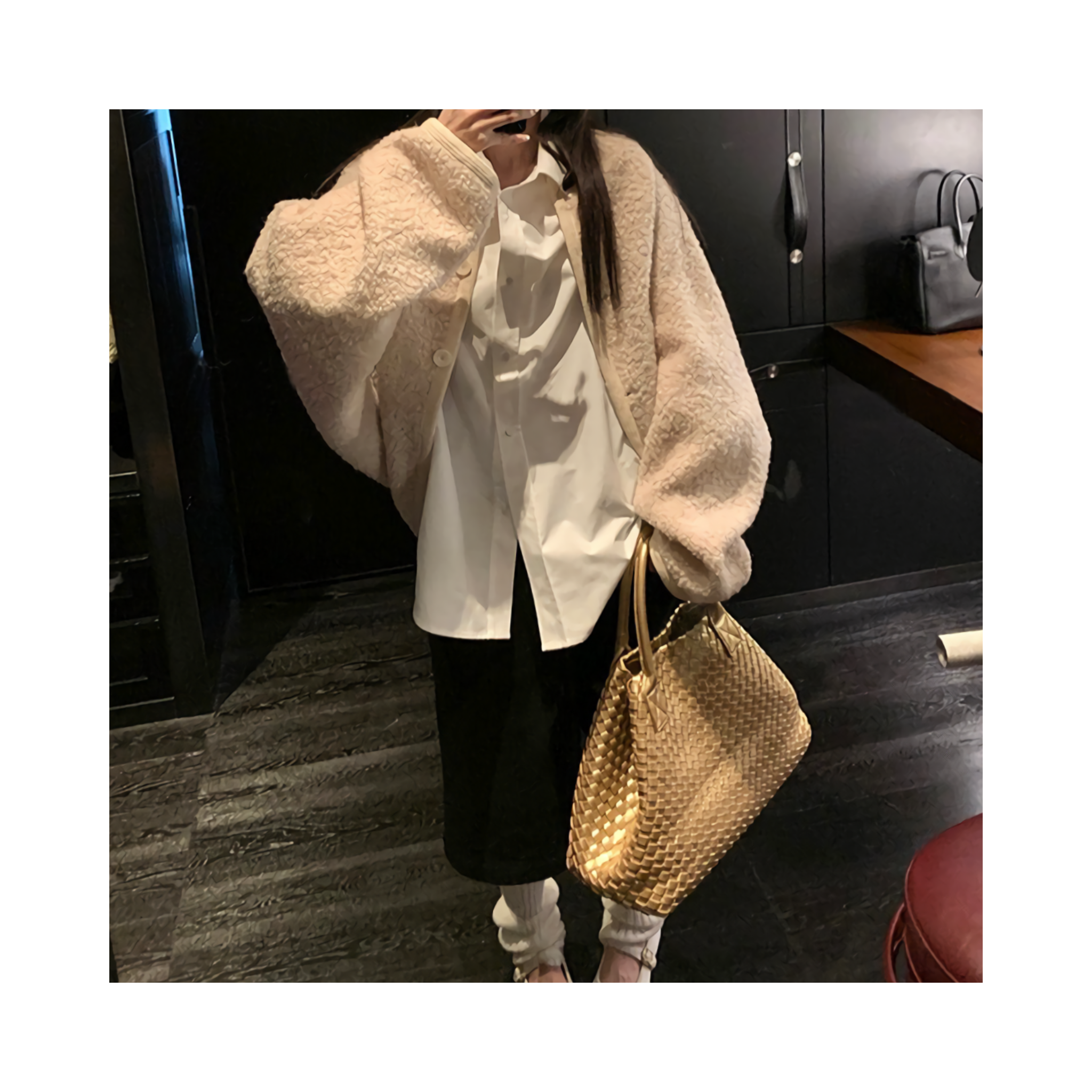 wool short outcardigan