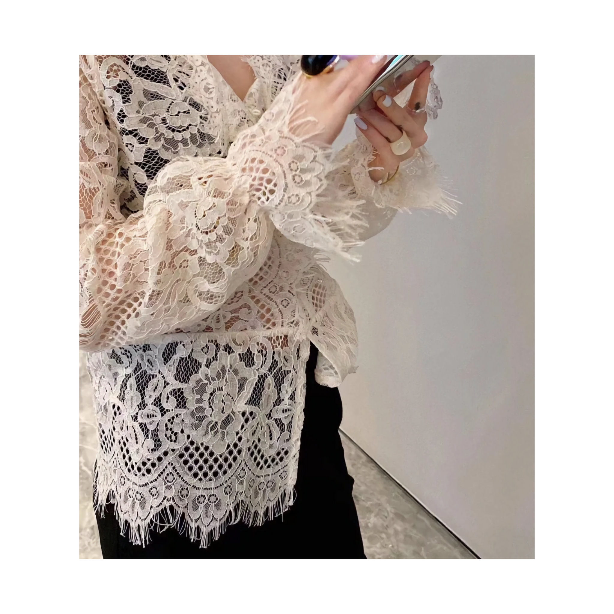seethrou lace tops