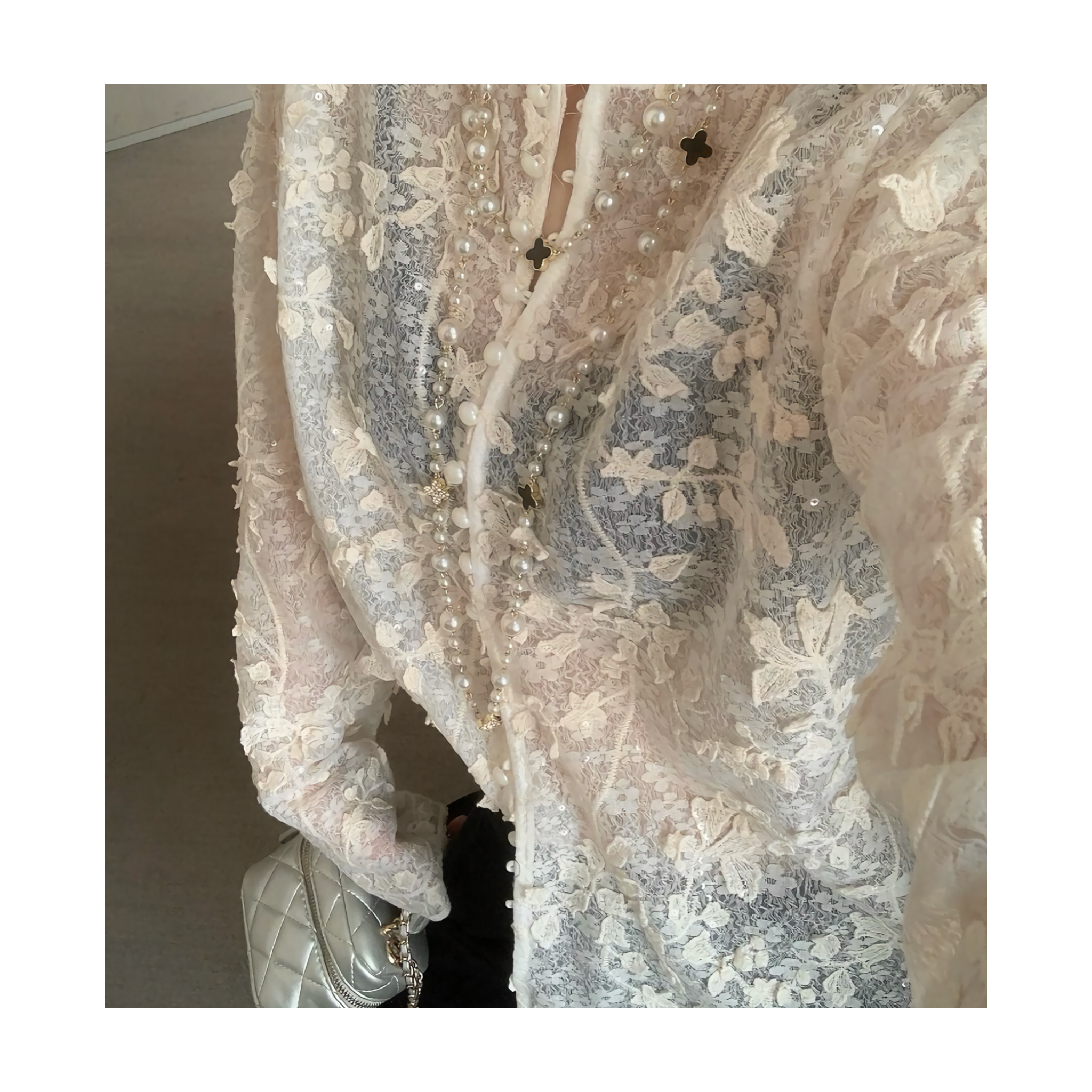 double lace cardigan