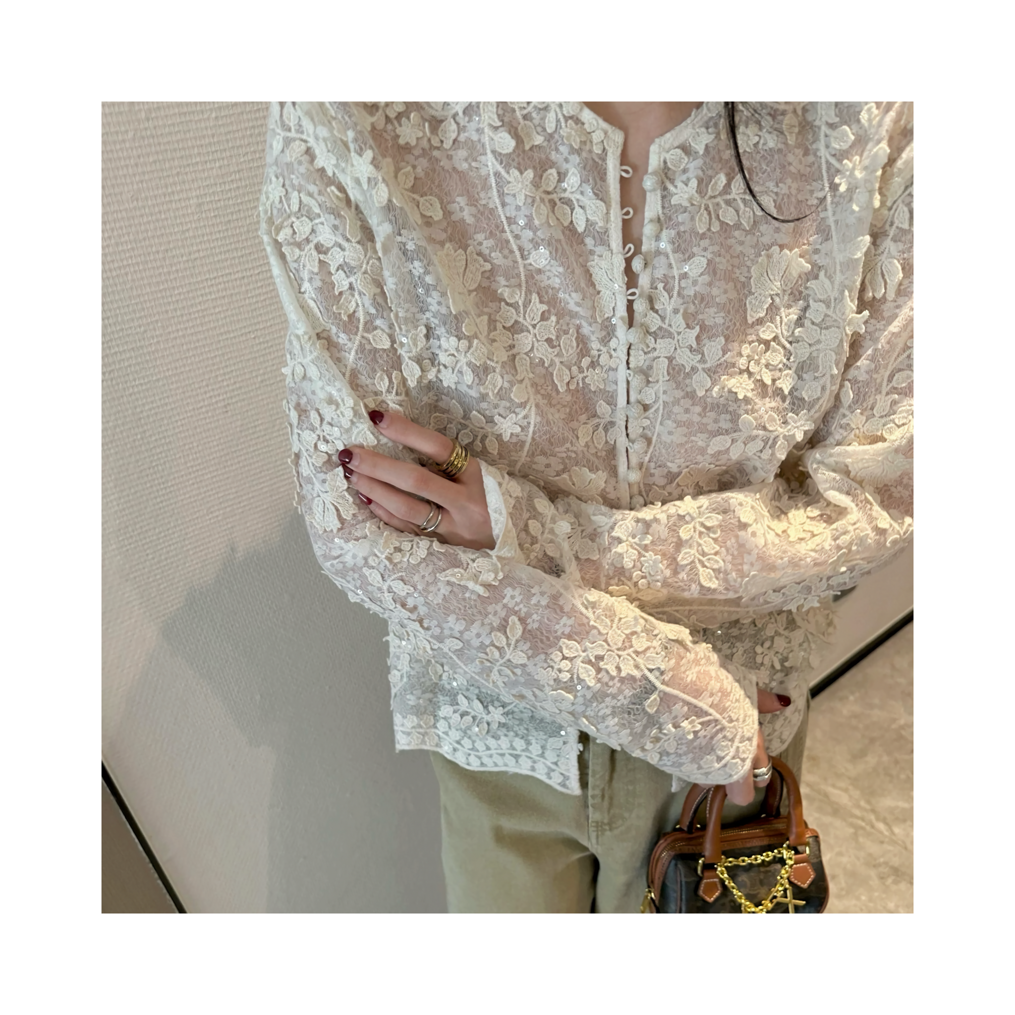 double lace cardigan