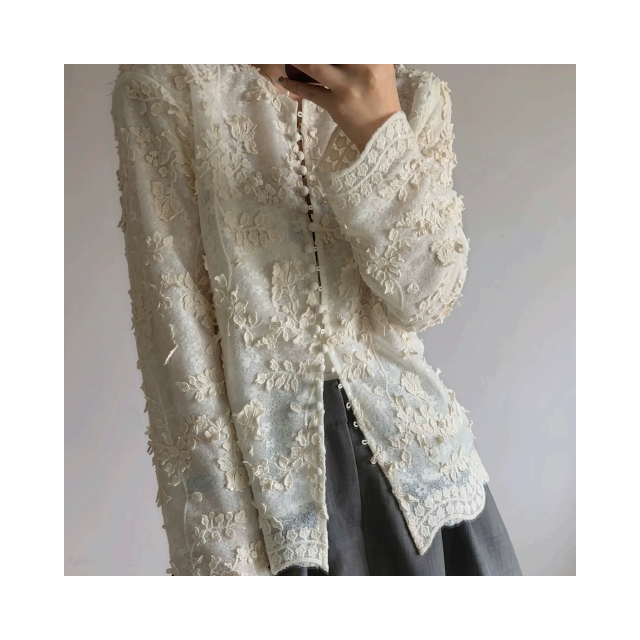 double lace cardigan
