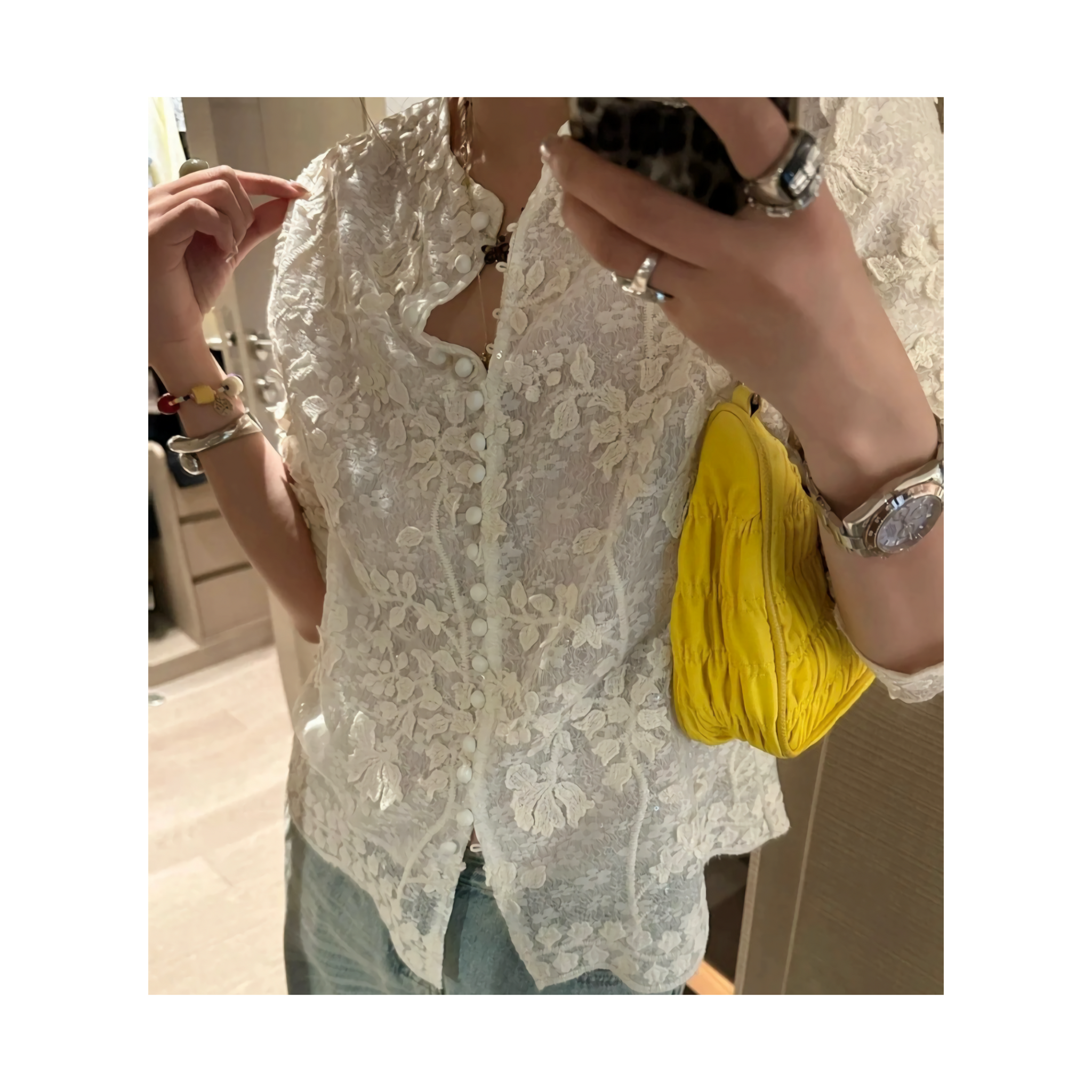 double lace cardigan