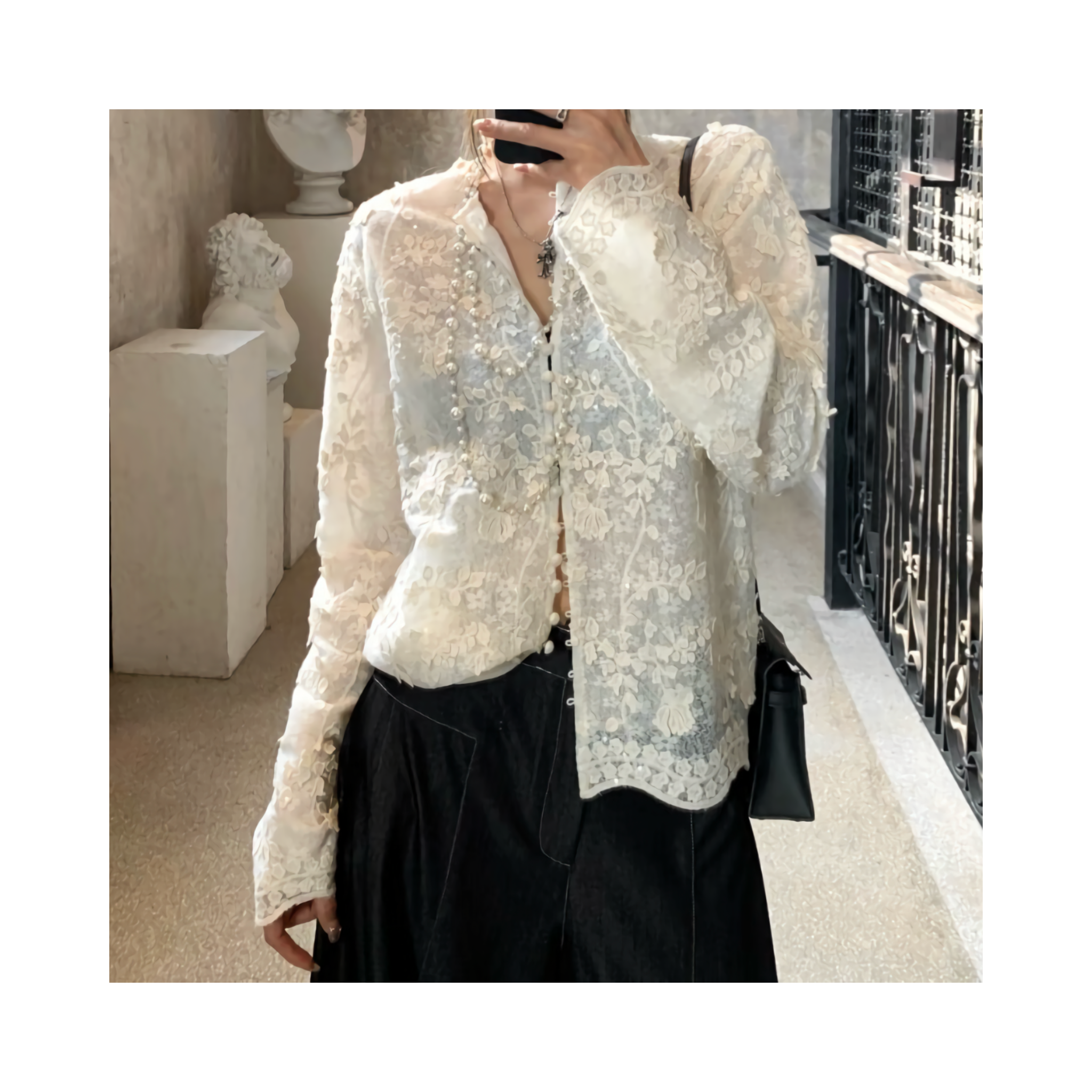 double lace cardigan