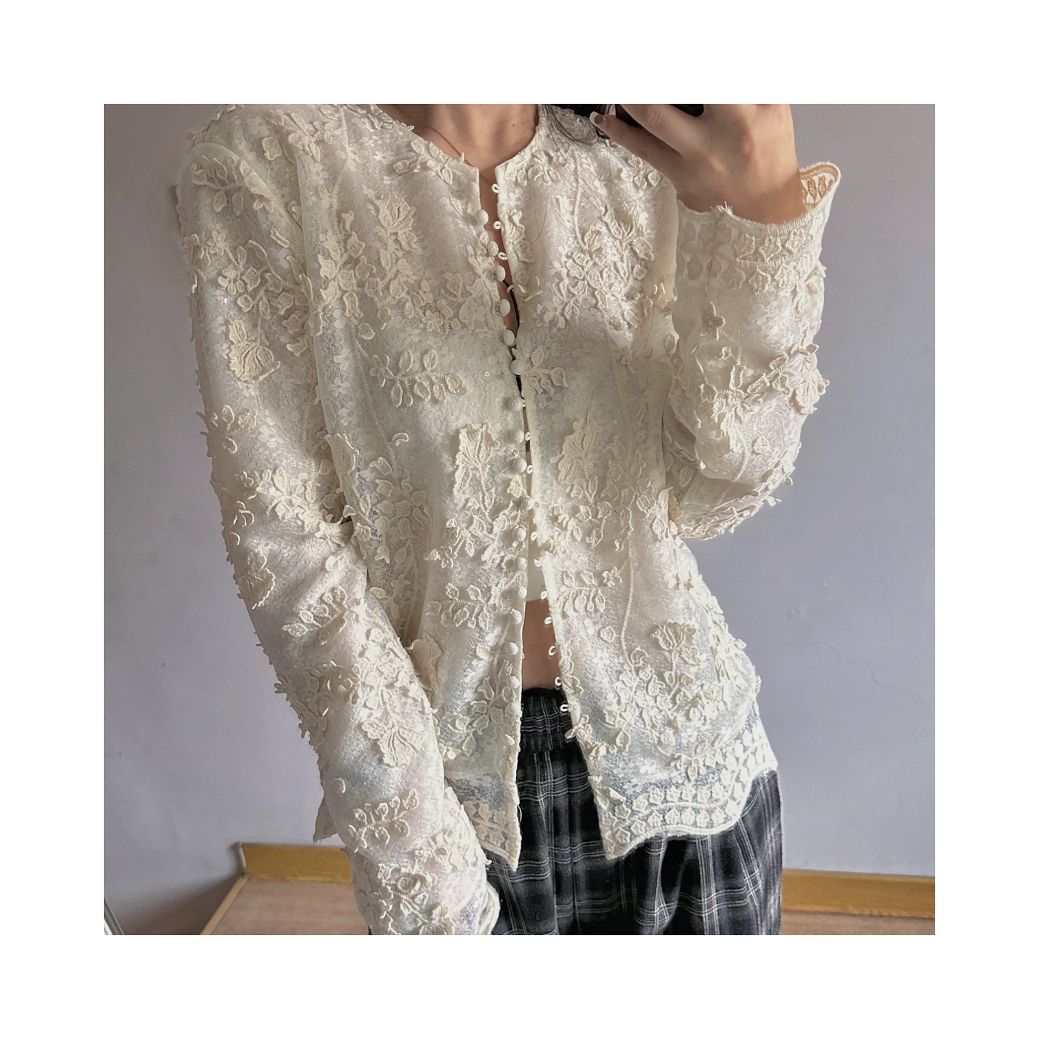 double lace cardigan