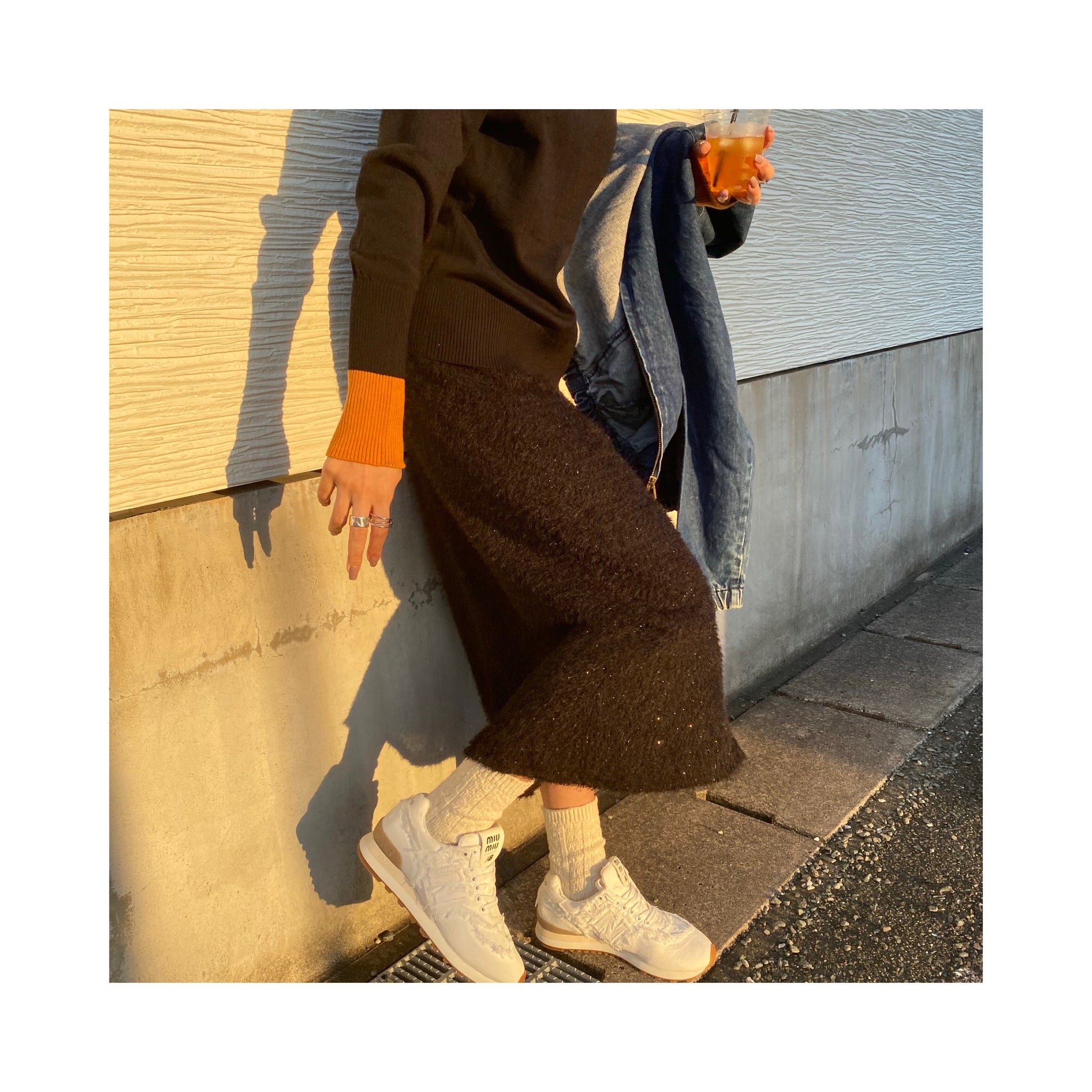 glitter knitskirt
