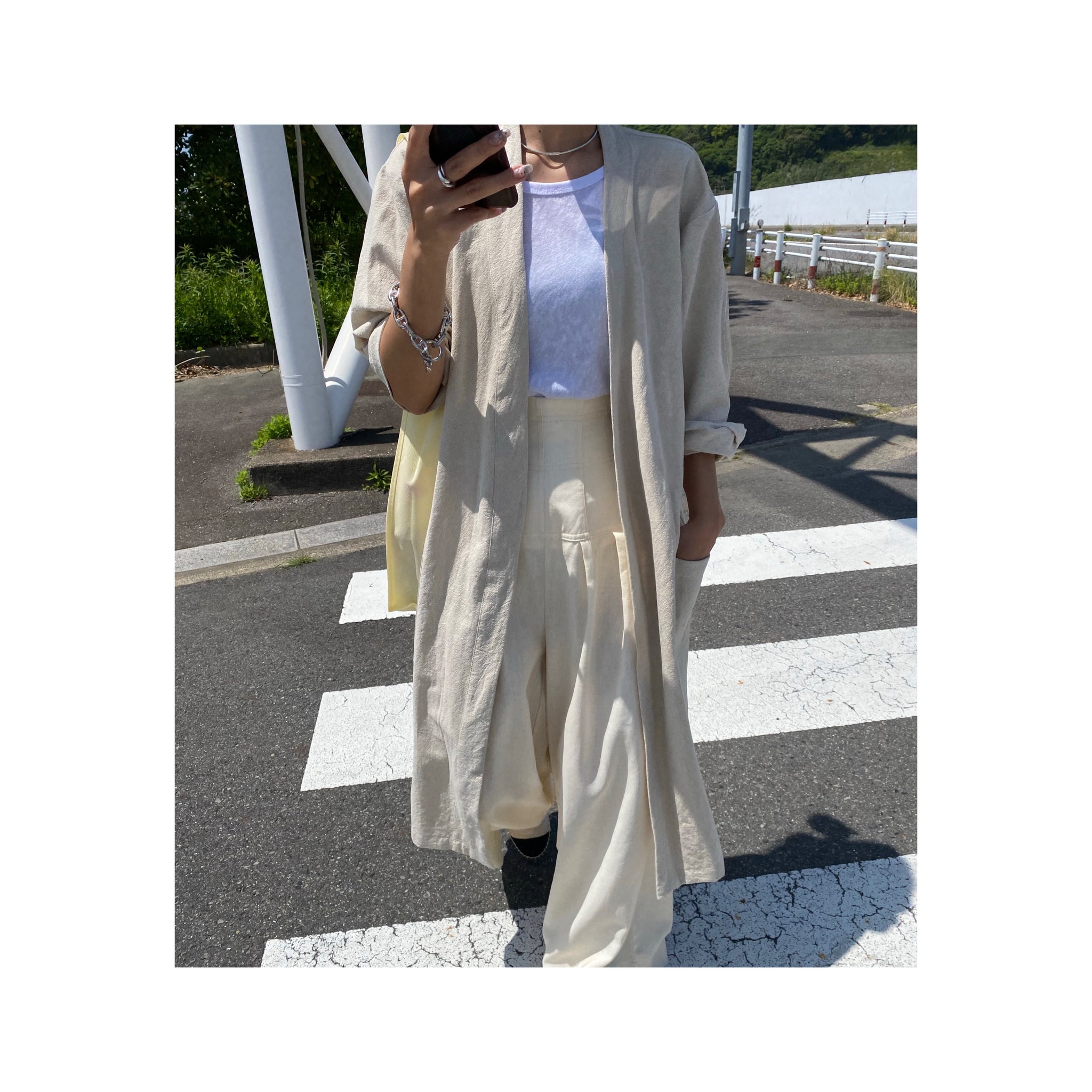 .simple linen gown