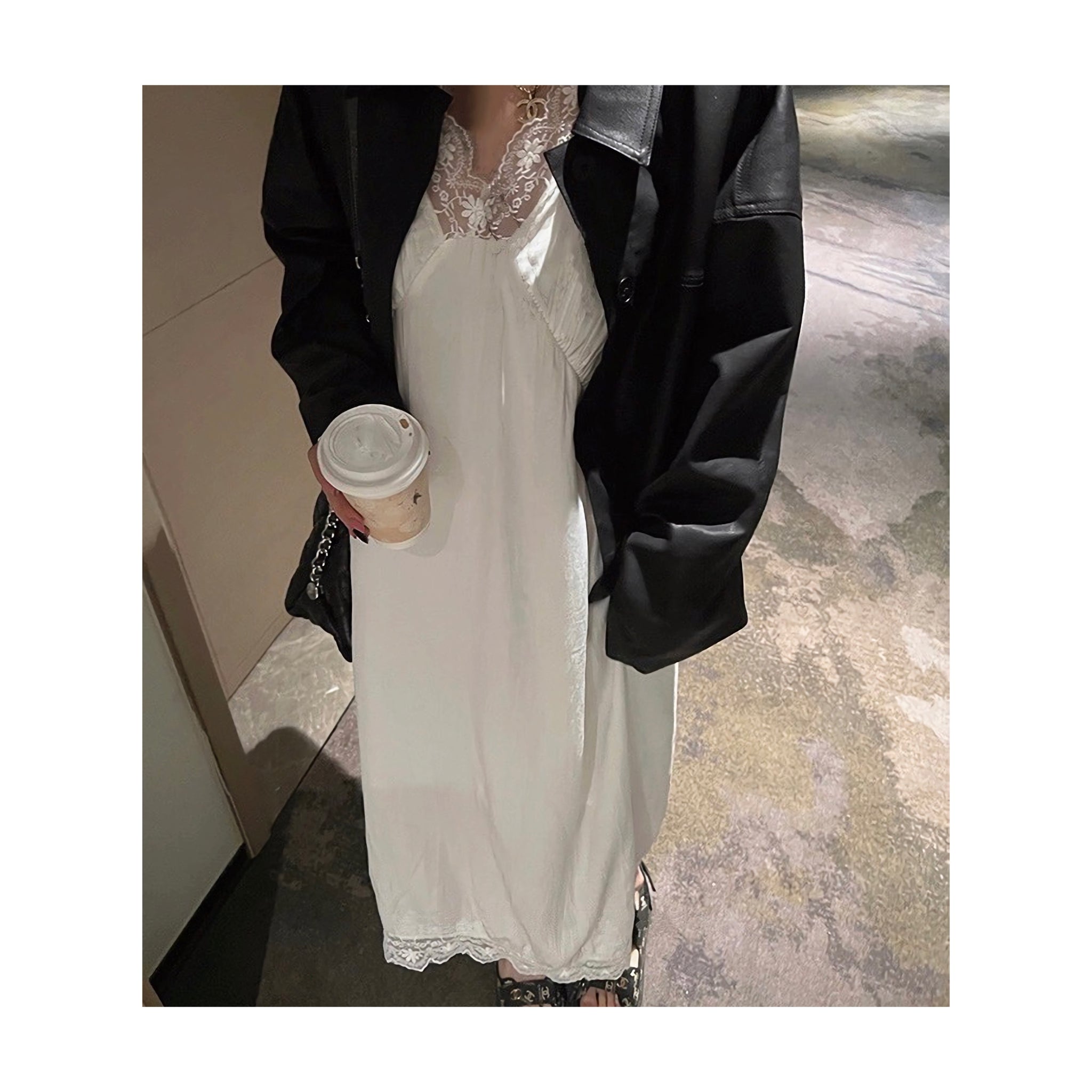 .lace long ONE PIECE