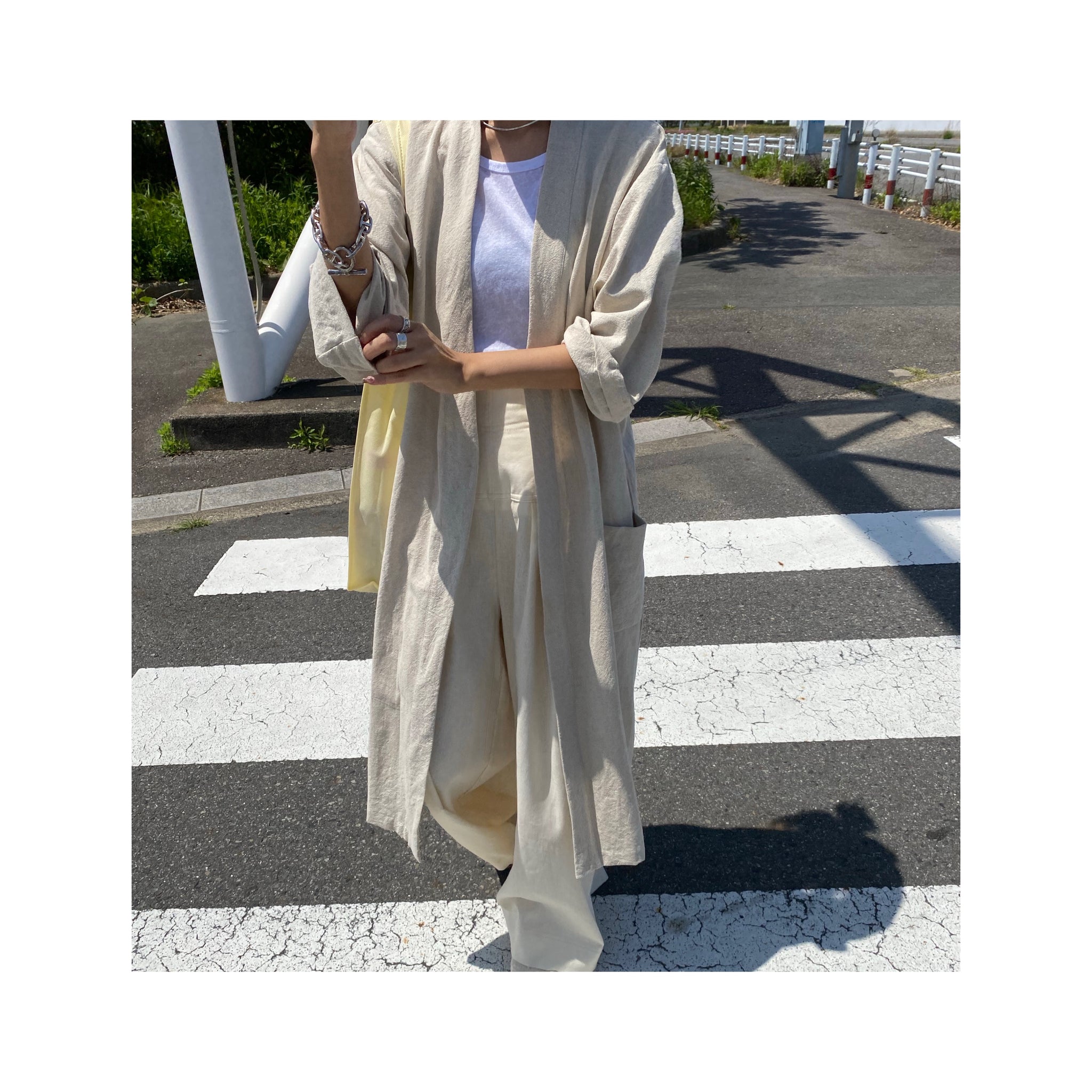 .simple linen gown