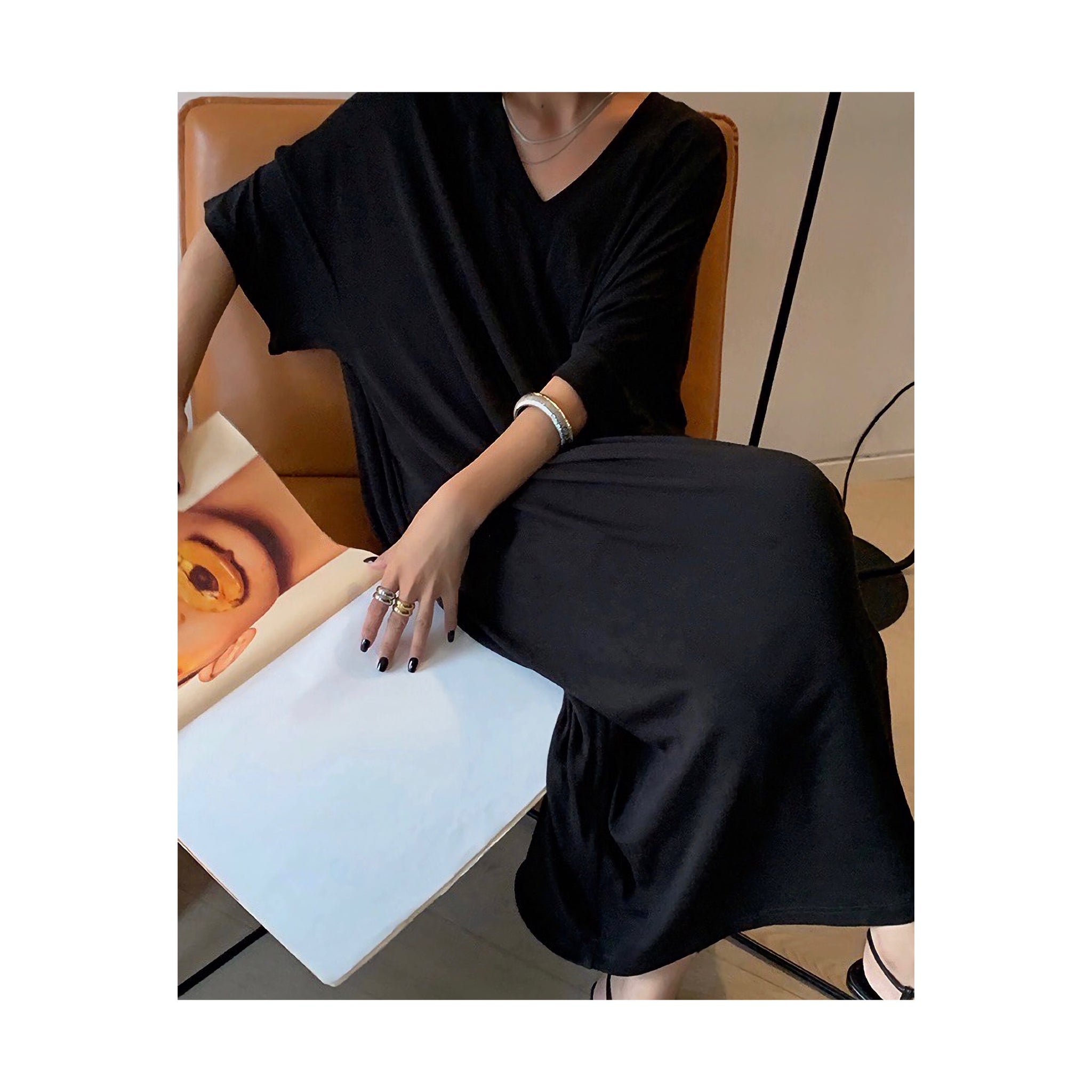 Vneck loose ONE PIECE