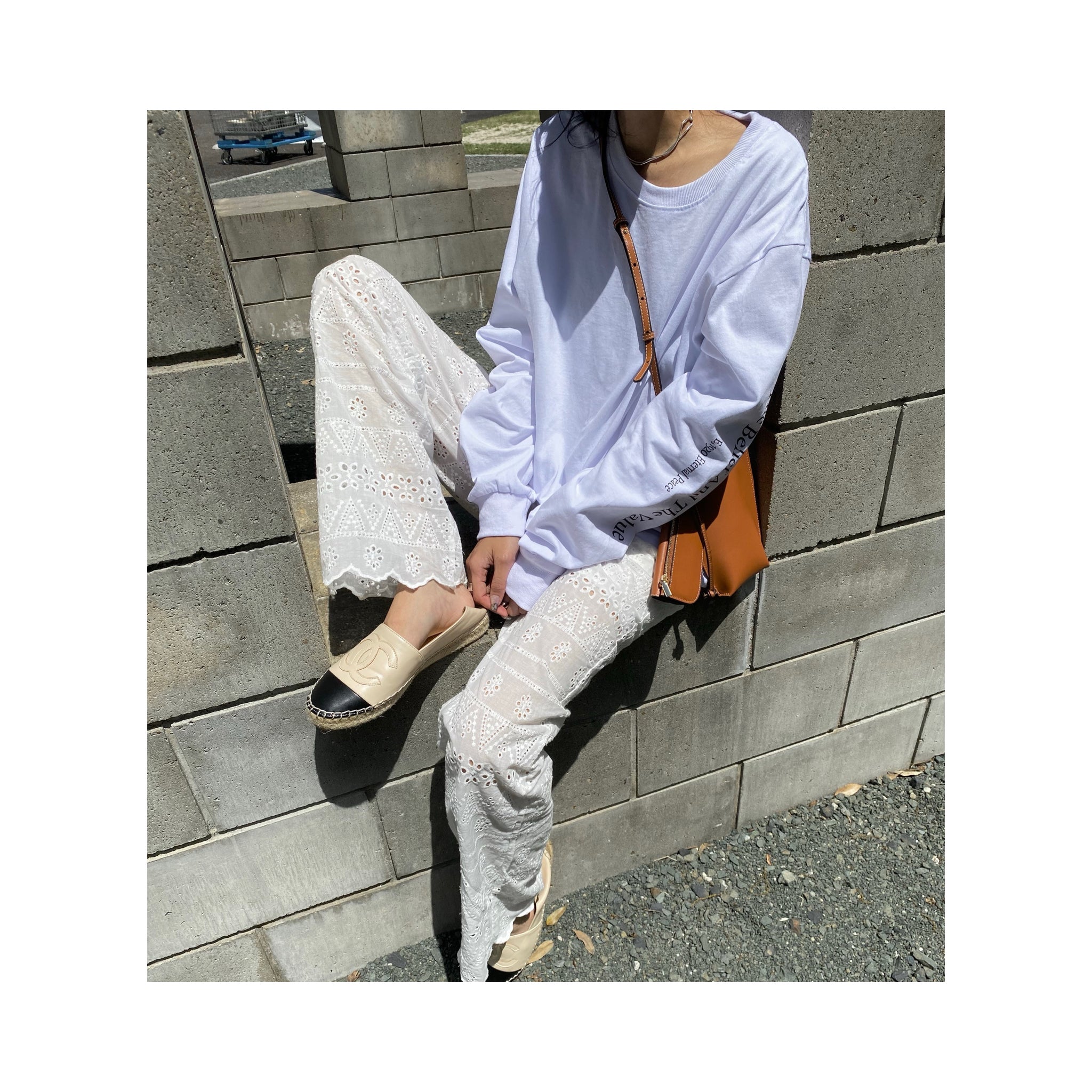 .layer lace pants