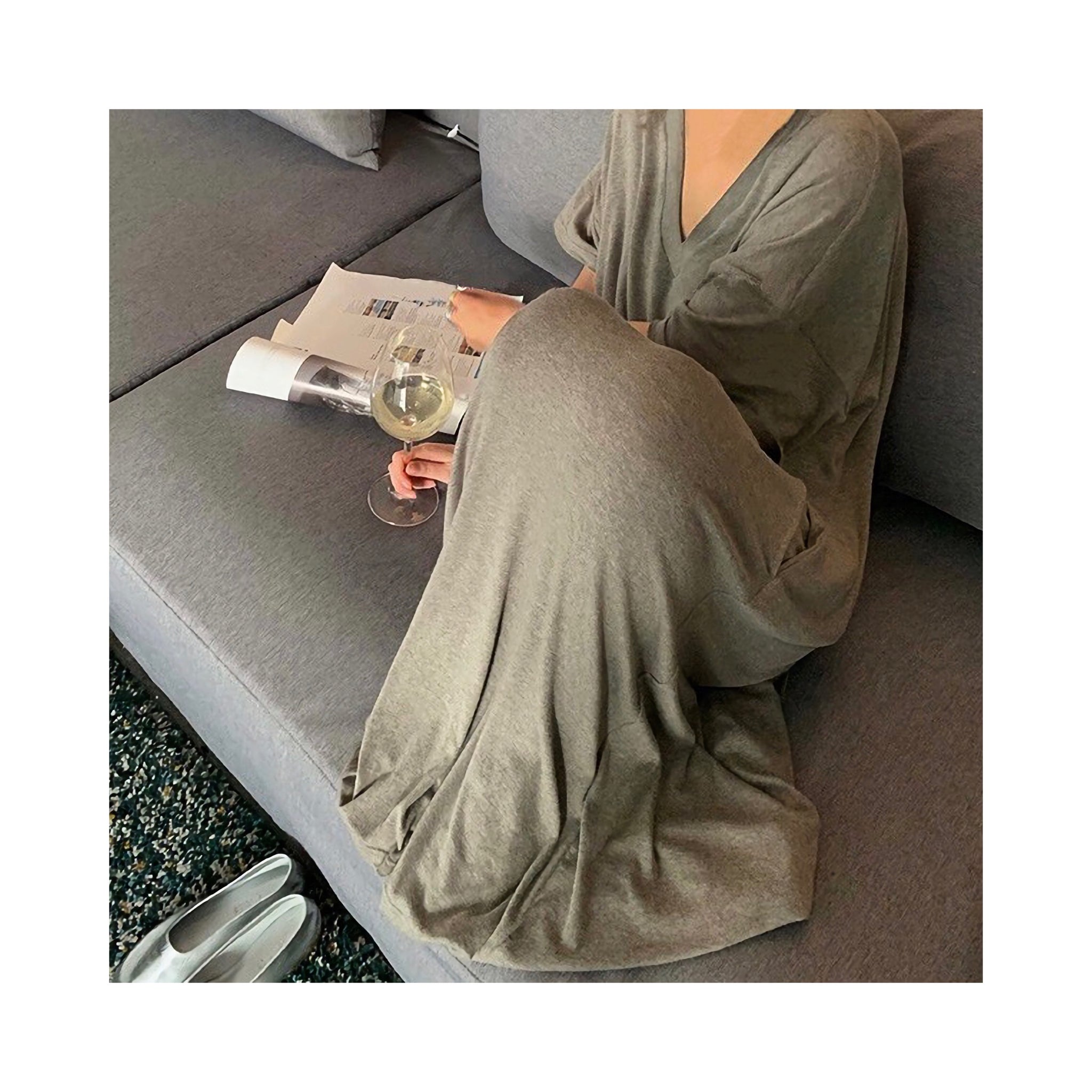 Vneck loose ONE PIECE