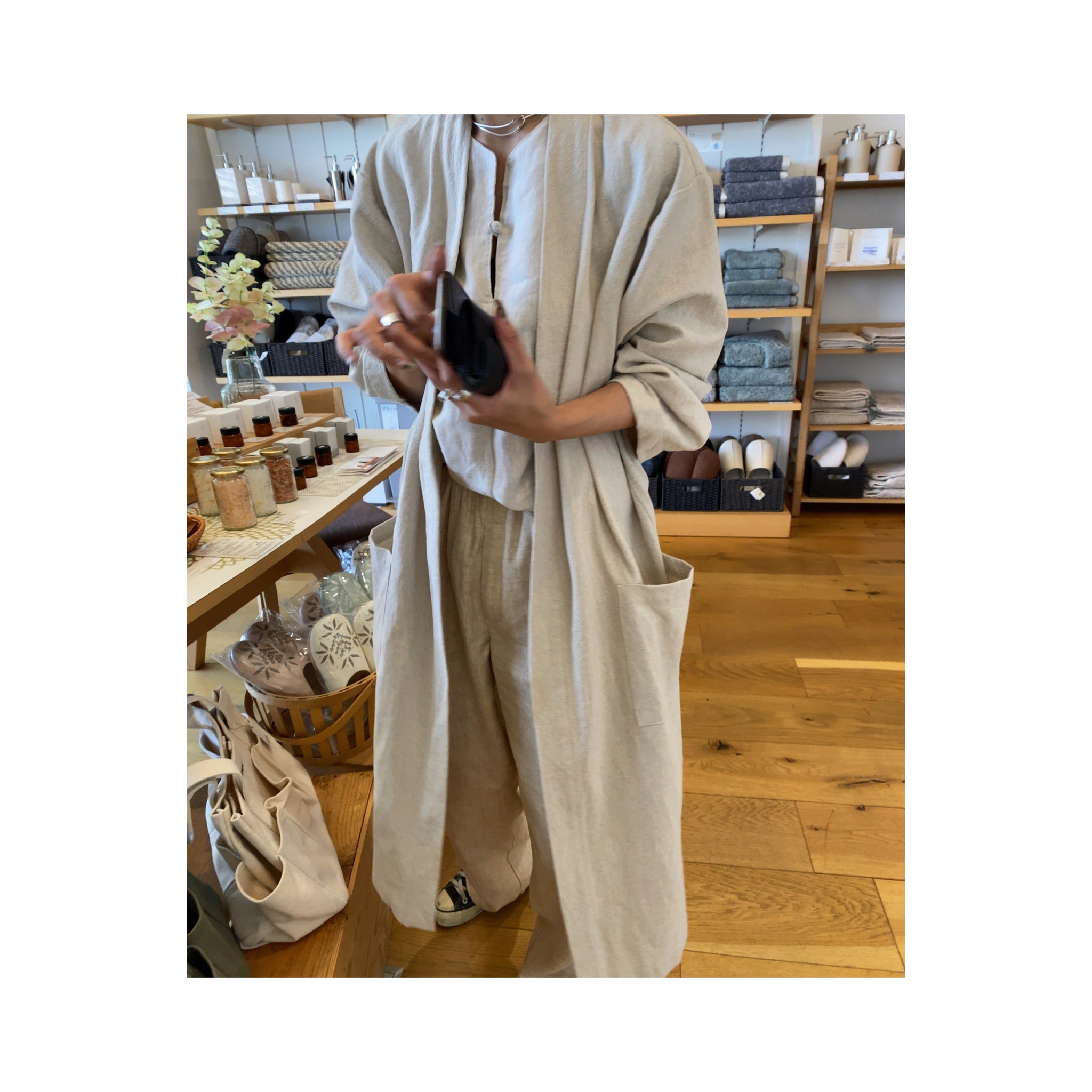 .simple linen gown