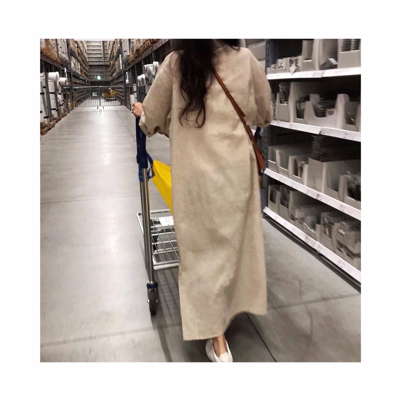 ORIGINAL linen long highneck shirtop