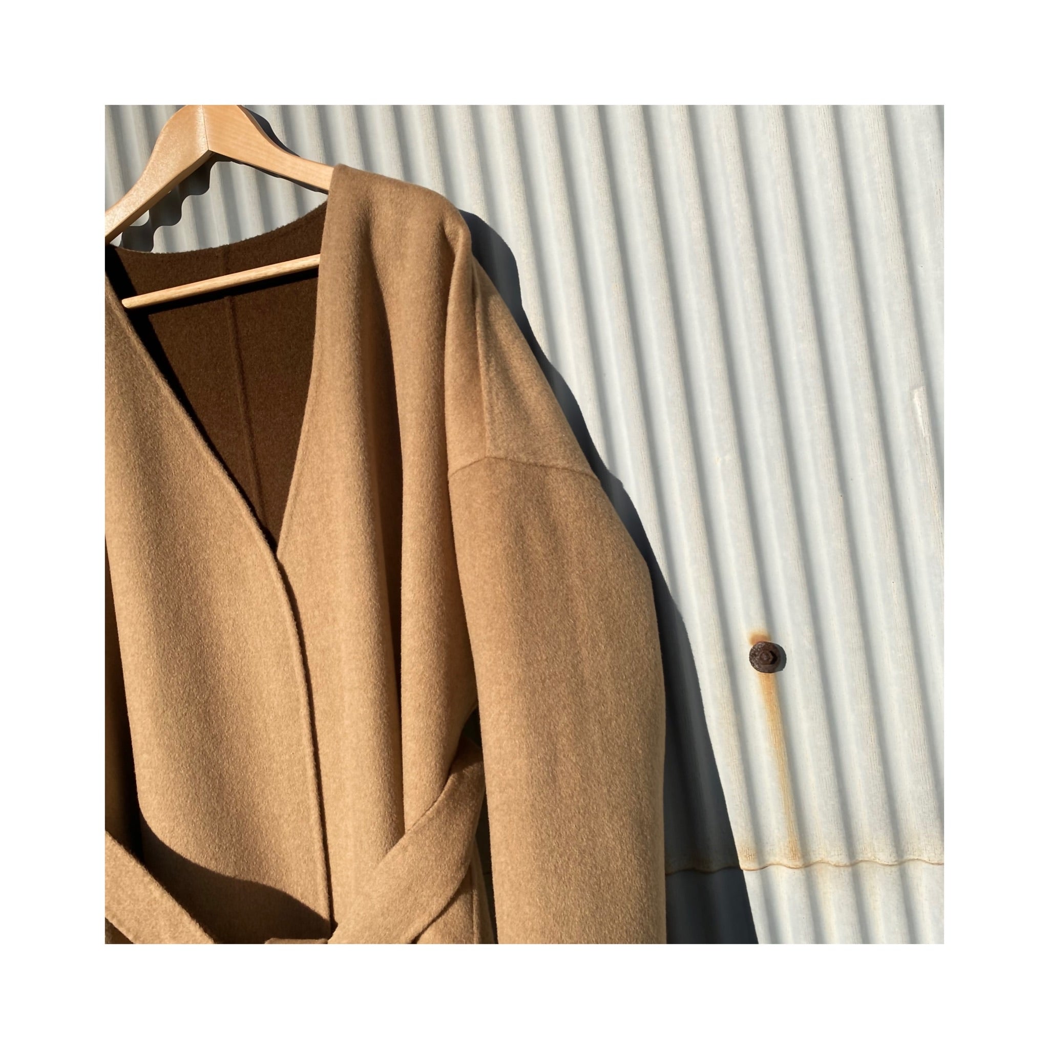 long reversible wool handmade coat