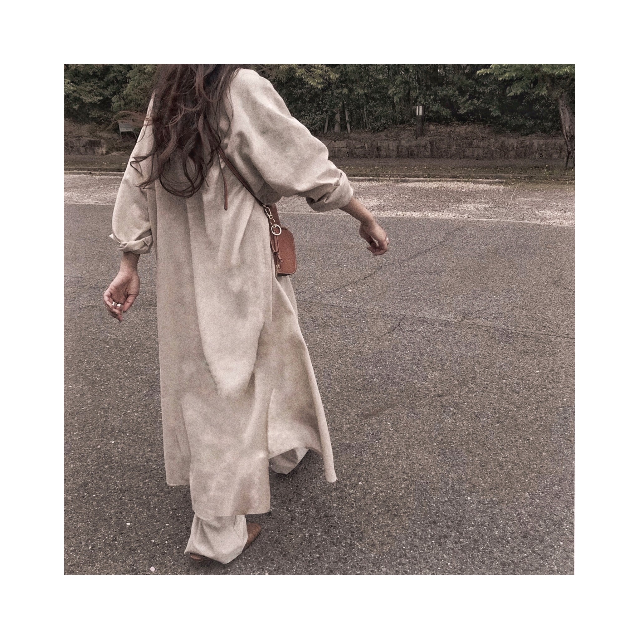 ORIGINAL linen long highneck shirtop