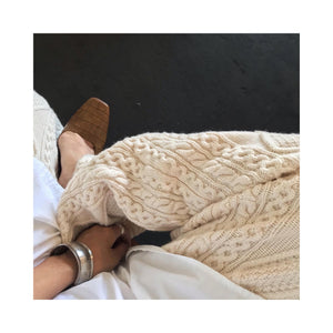 wool cable knit pants