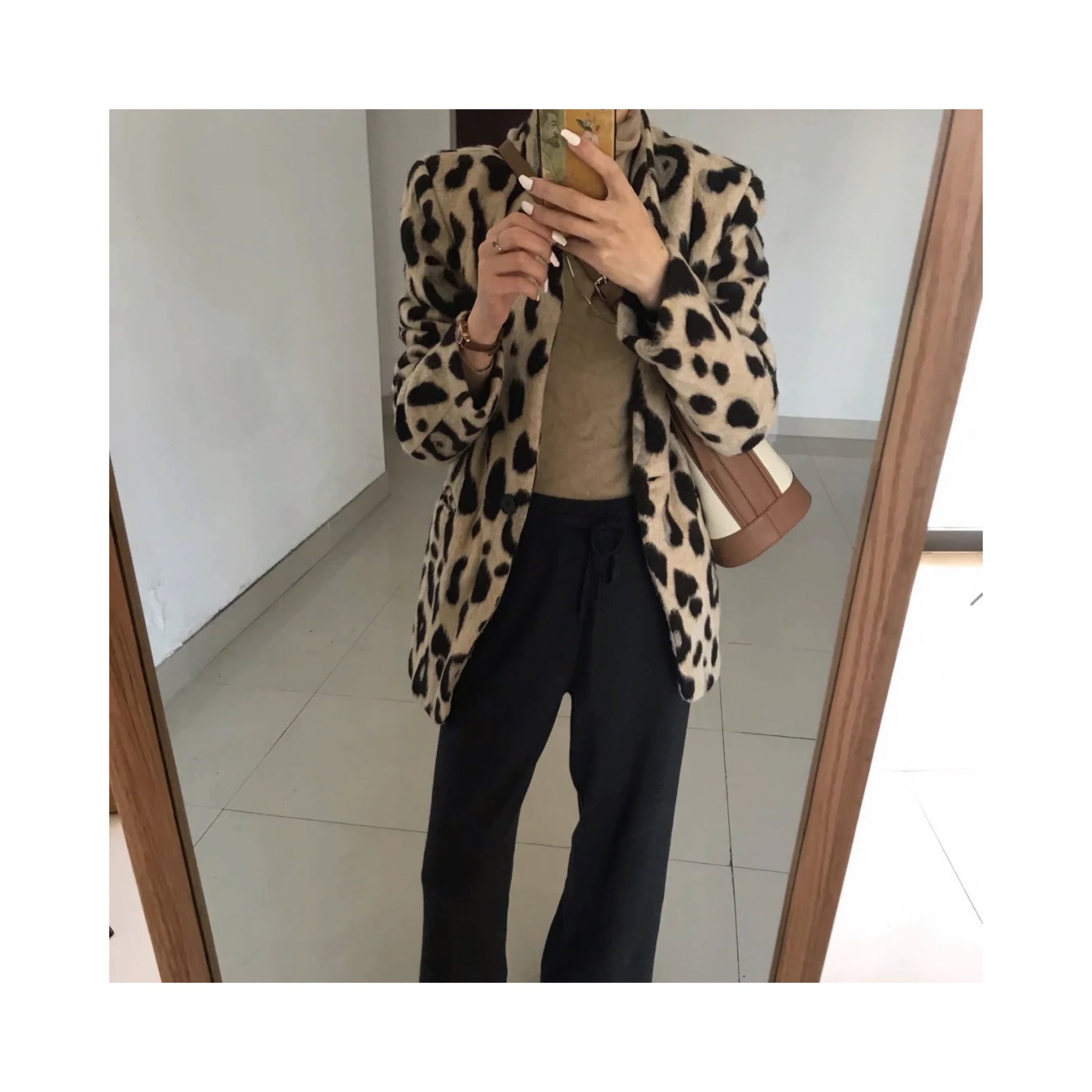 .wool leopard jacket